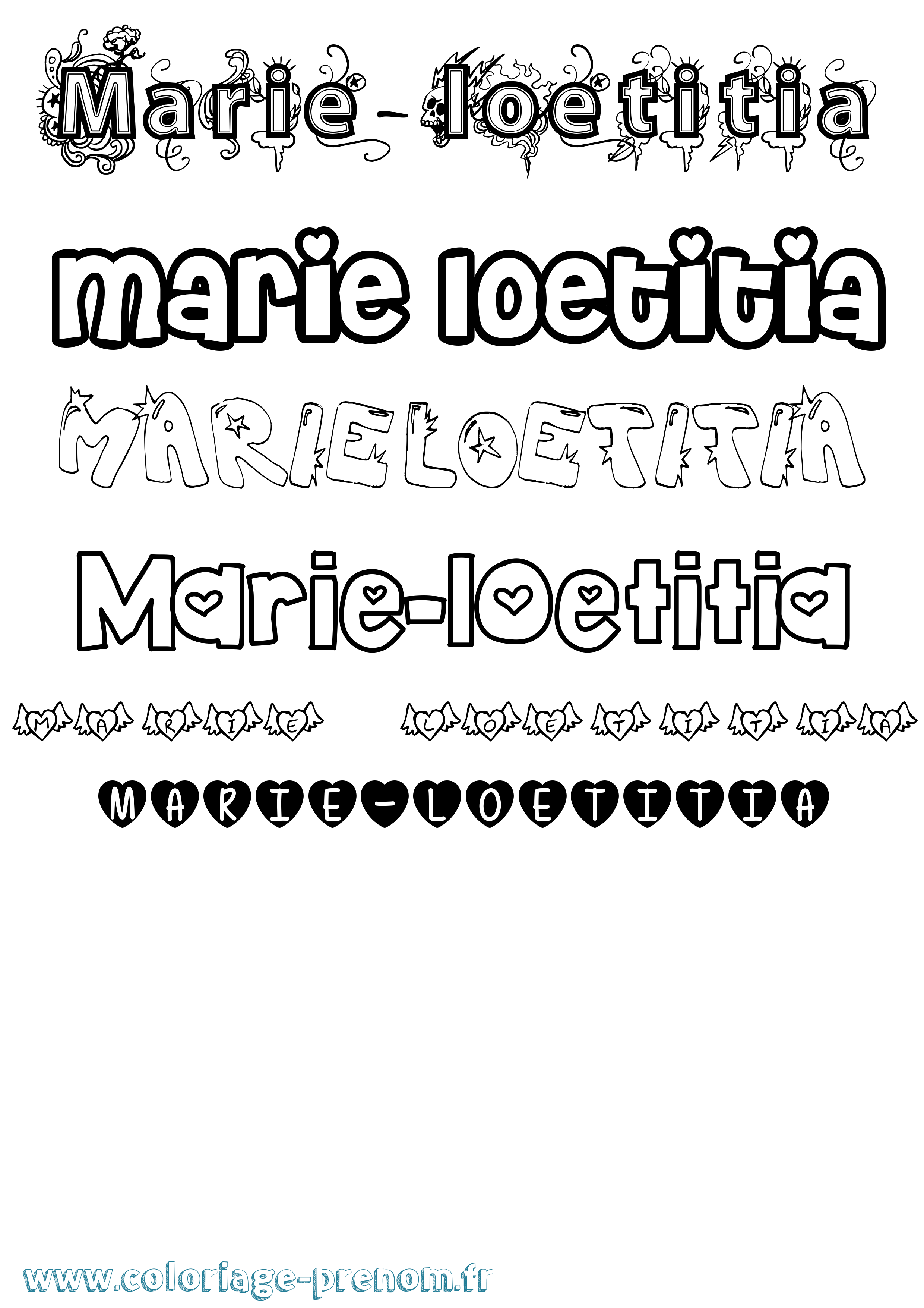 Coloriage Marie-Loetitia Girly Coloriage prénom Marie-Loetitia Girly