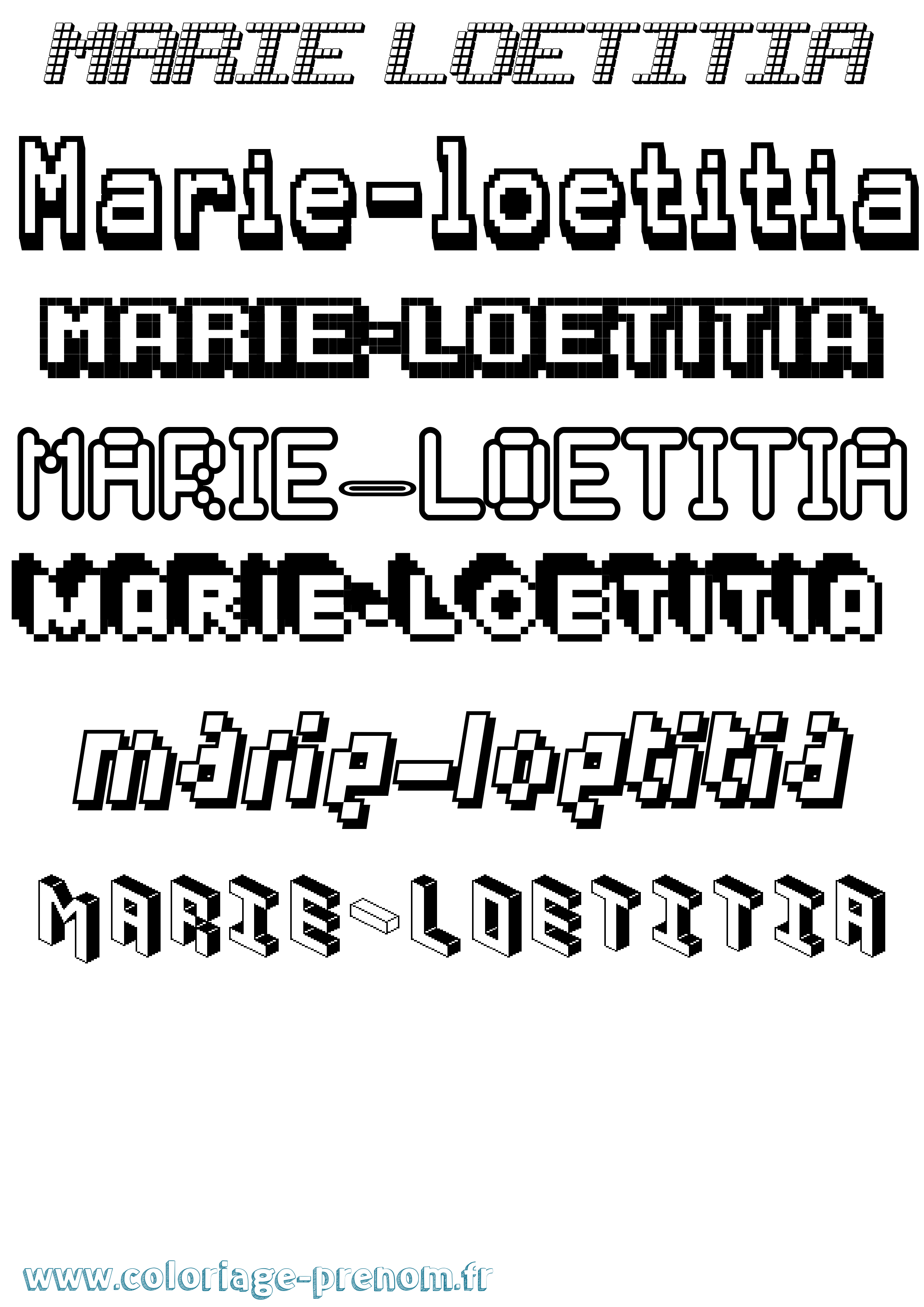 Coloriage Marie-Loetitia Pixel Coloriage prénom Marie-Loetitia Pixel