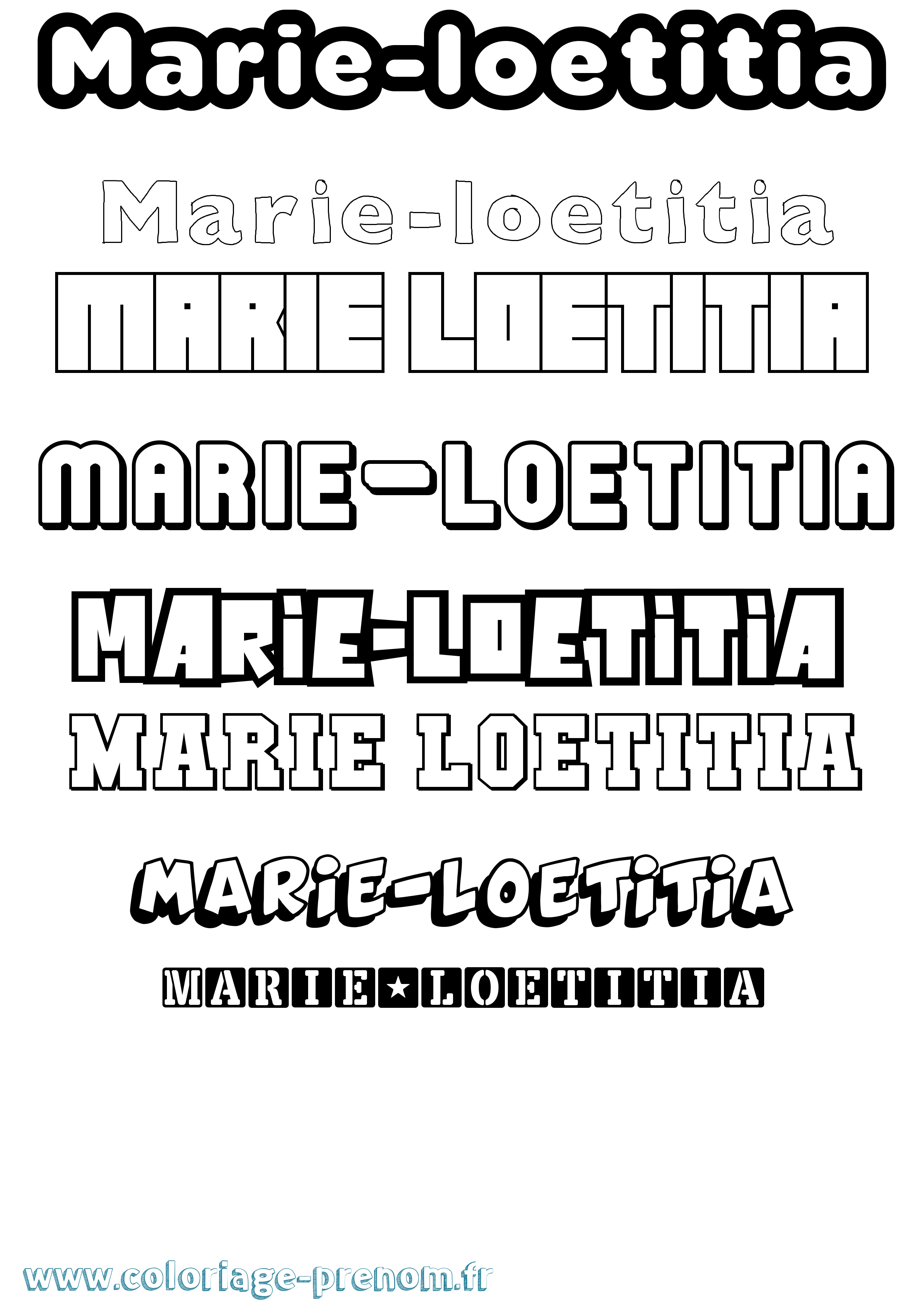 Coloriage Marie-Loetitia Simple Coloriage prénom Marie-Loetitia Simple