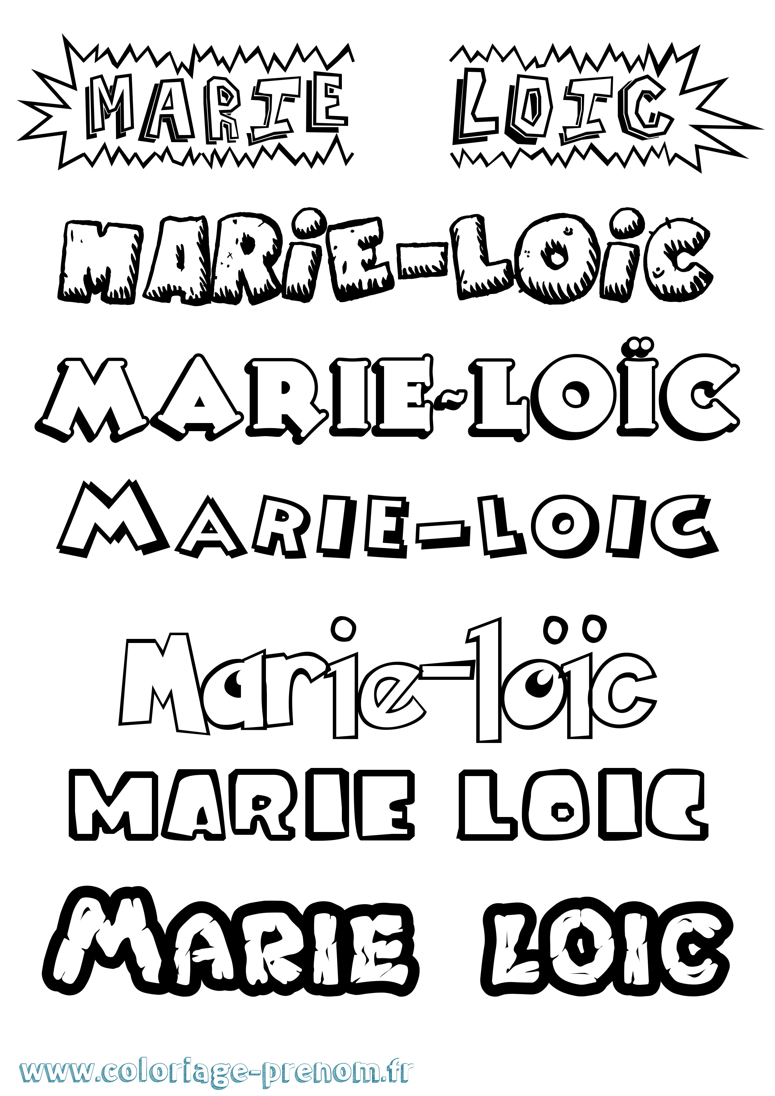 Coloriage Marie-Loïc Dessin Animé Coloriage prénom Marie-Loïc Dessin Animé