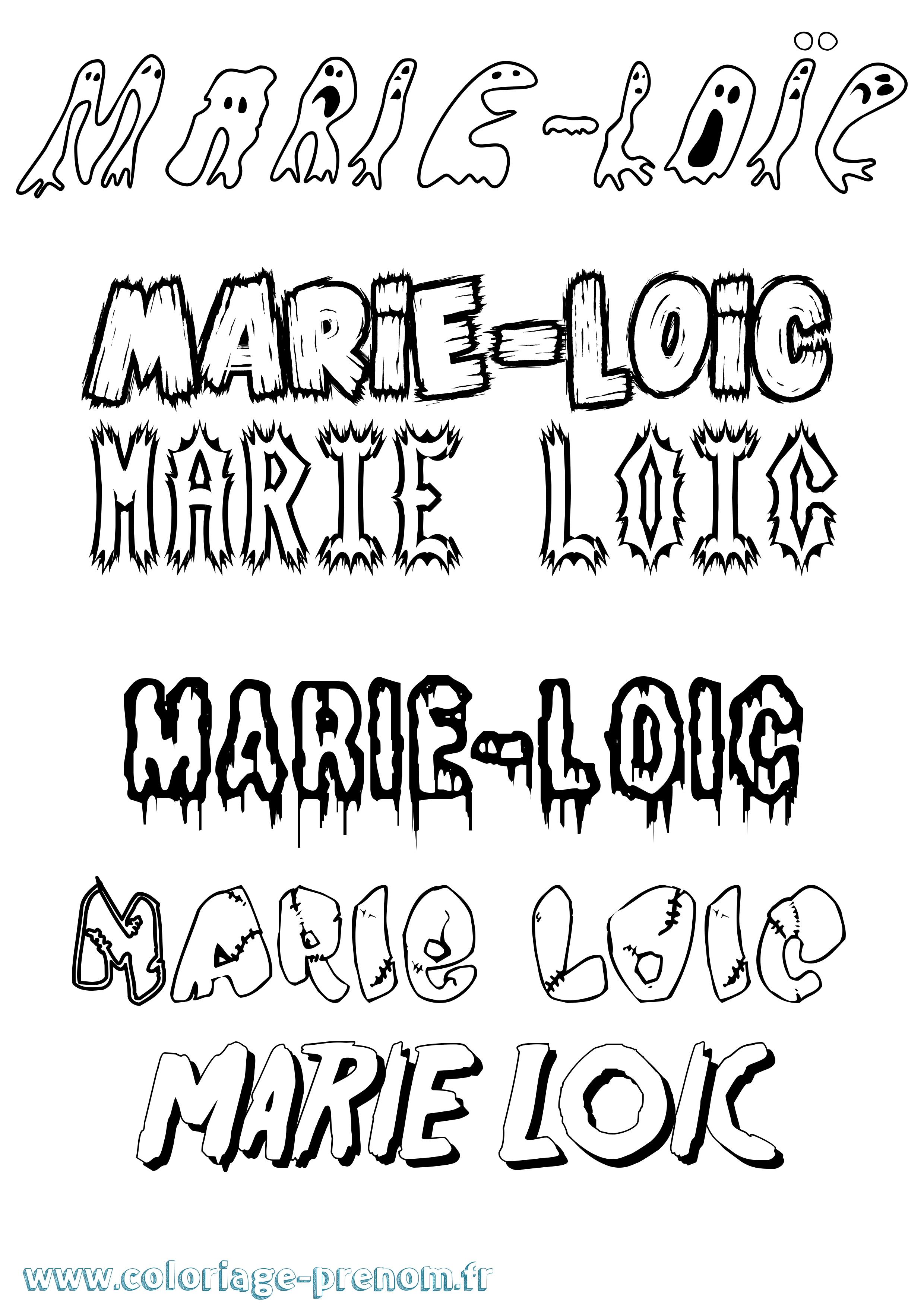 Coloriage Marie-Loïc Frisson Coloriage prénom Marie-Loïc Frisson