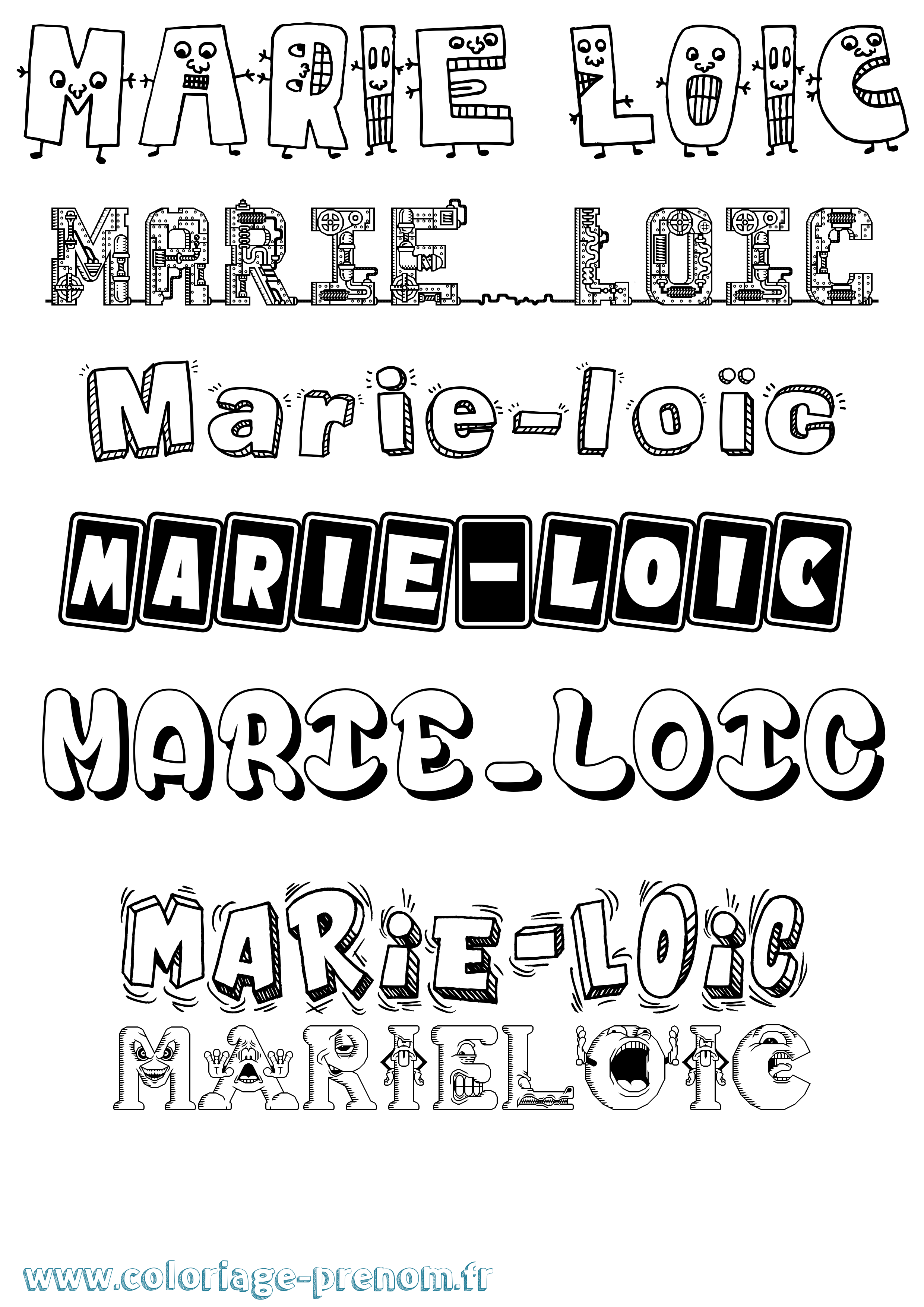 Coloriage Marie-Loïc Fun Coloriage prénom Marie-Loïc Fun