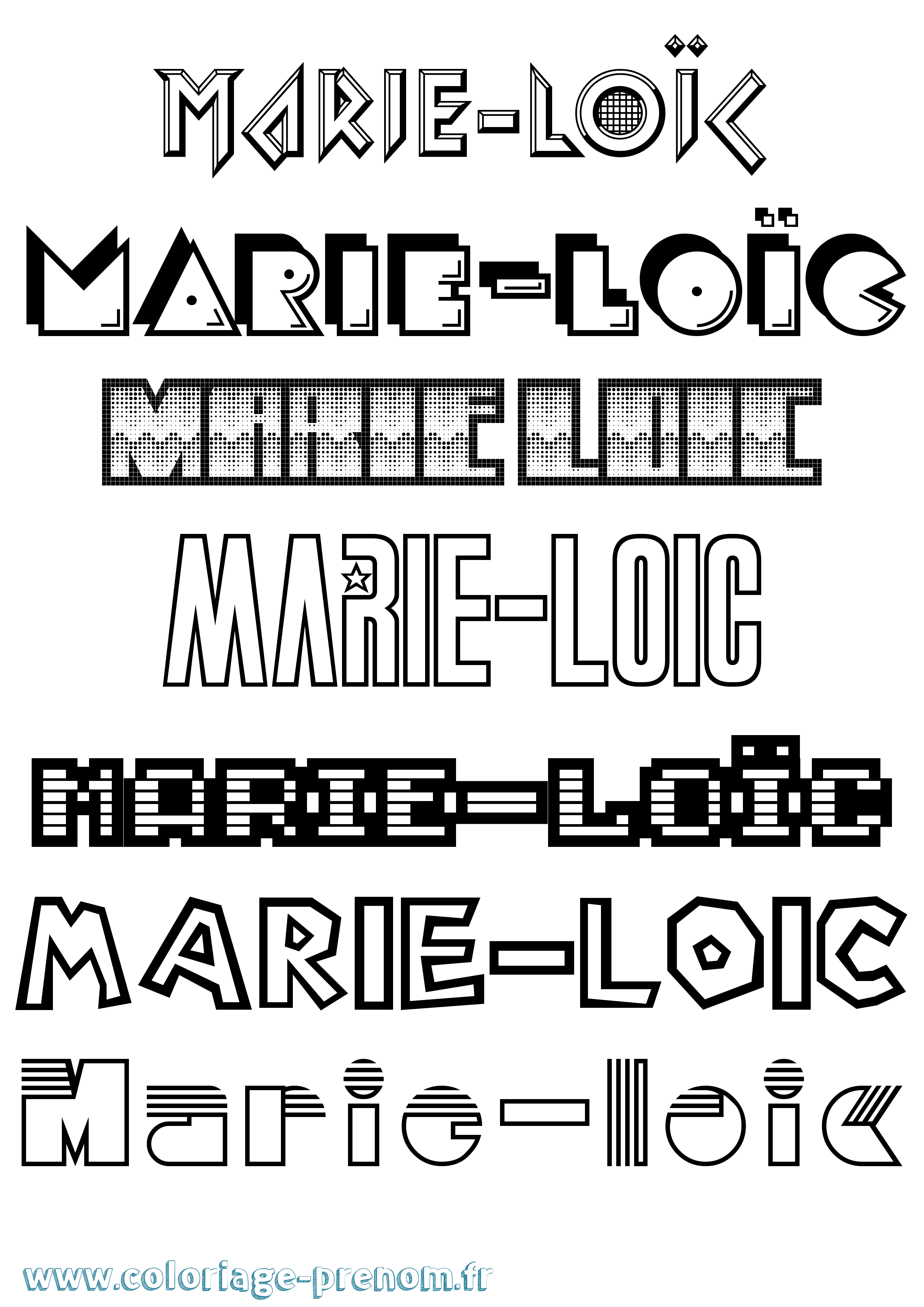 Coloriage Marie-Loïc Jeux Vidéos Coloriage prénom Marie-Loïc Jeux Vidéos