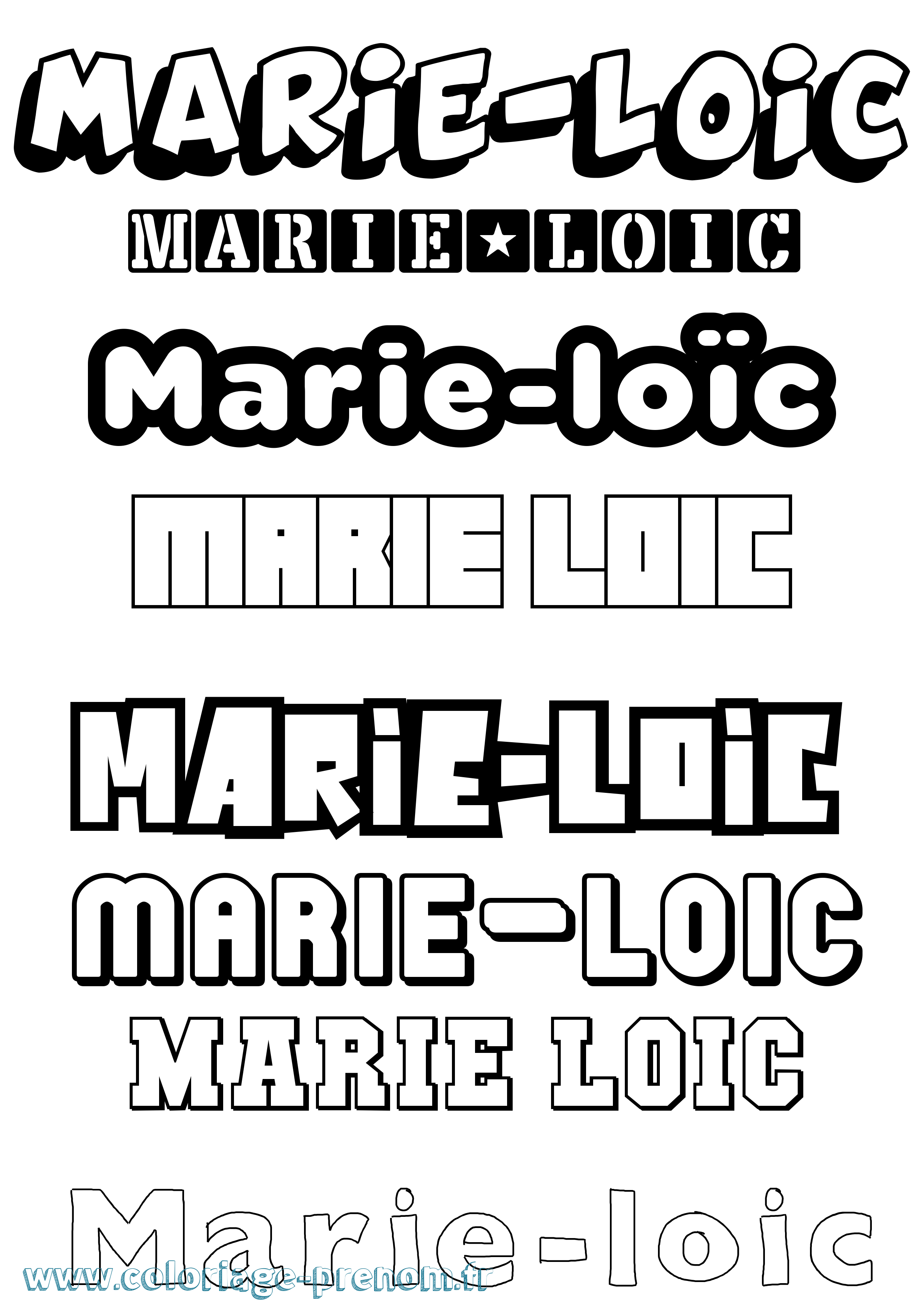 Coloriage Marie-Loïc Simple Coloriage prénom Marie-Loïc Simple