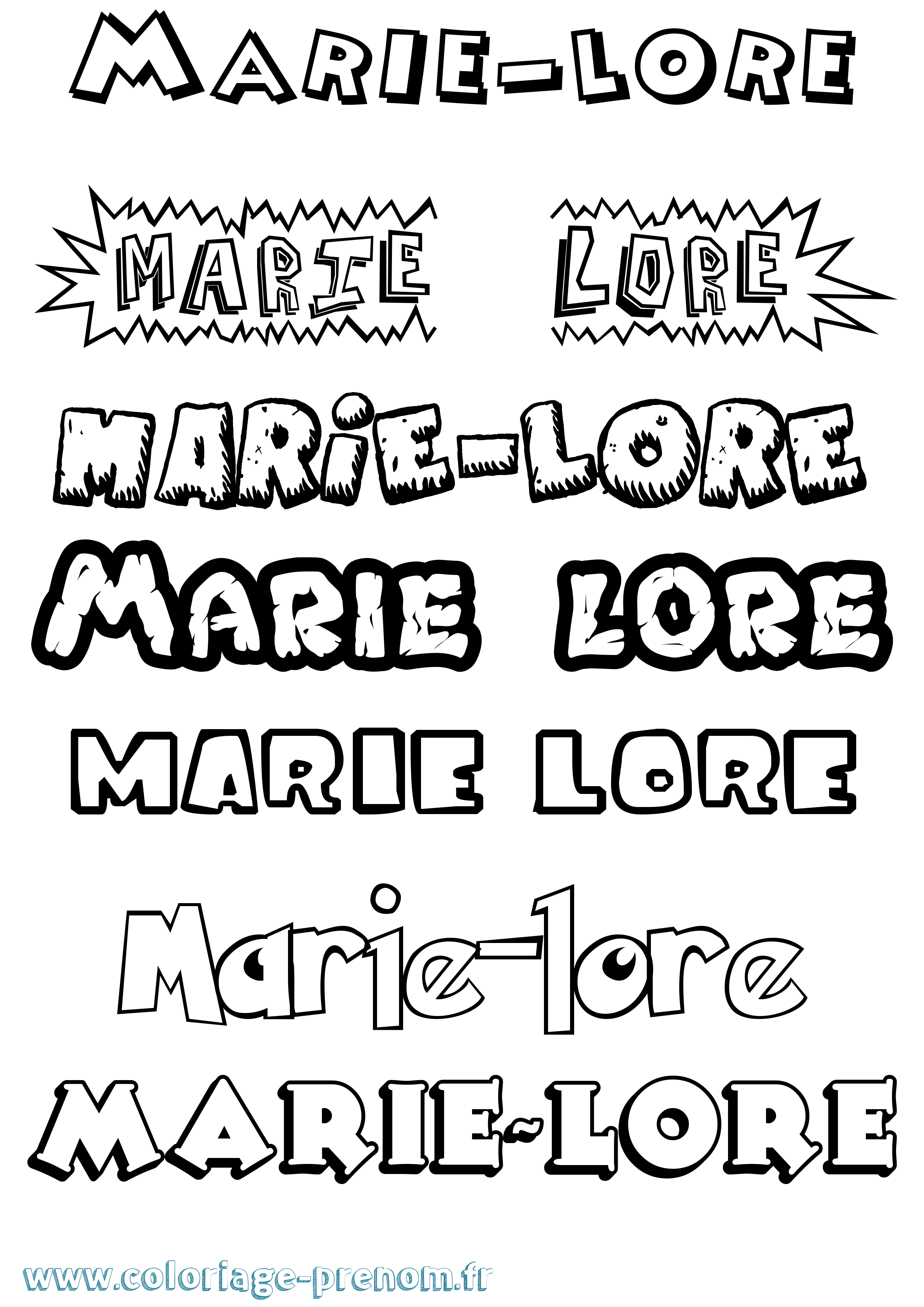 Coloriage Marie-Lore Dessin Animé Coloriage prénom Marie-Lore Dessin Animé