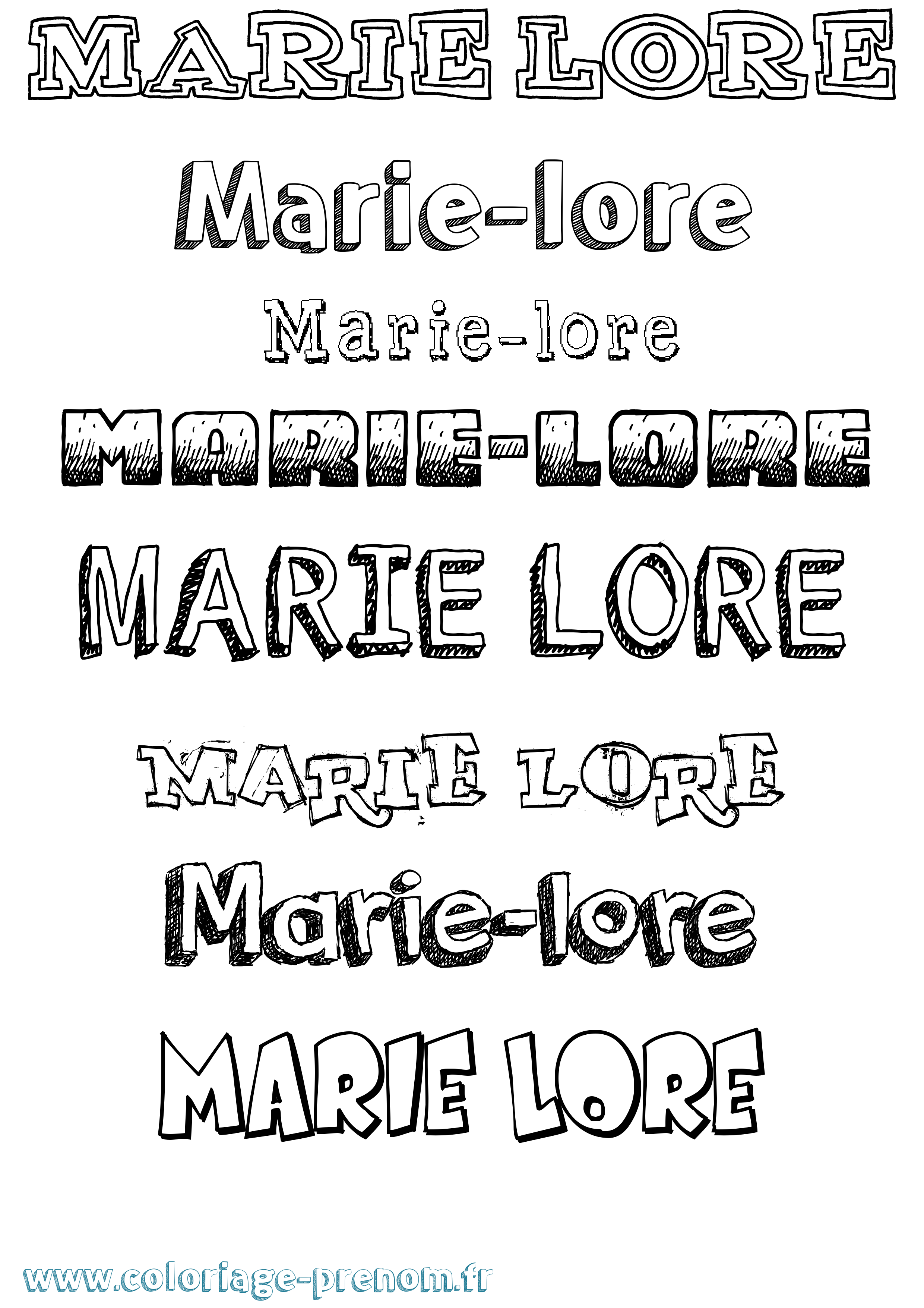 Coloriage Marie-Lore Dessiné Coloriage prénom Marie-Lore Dessiné