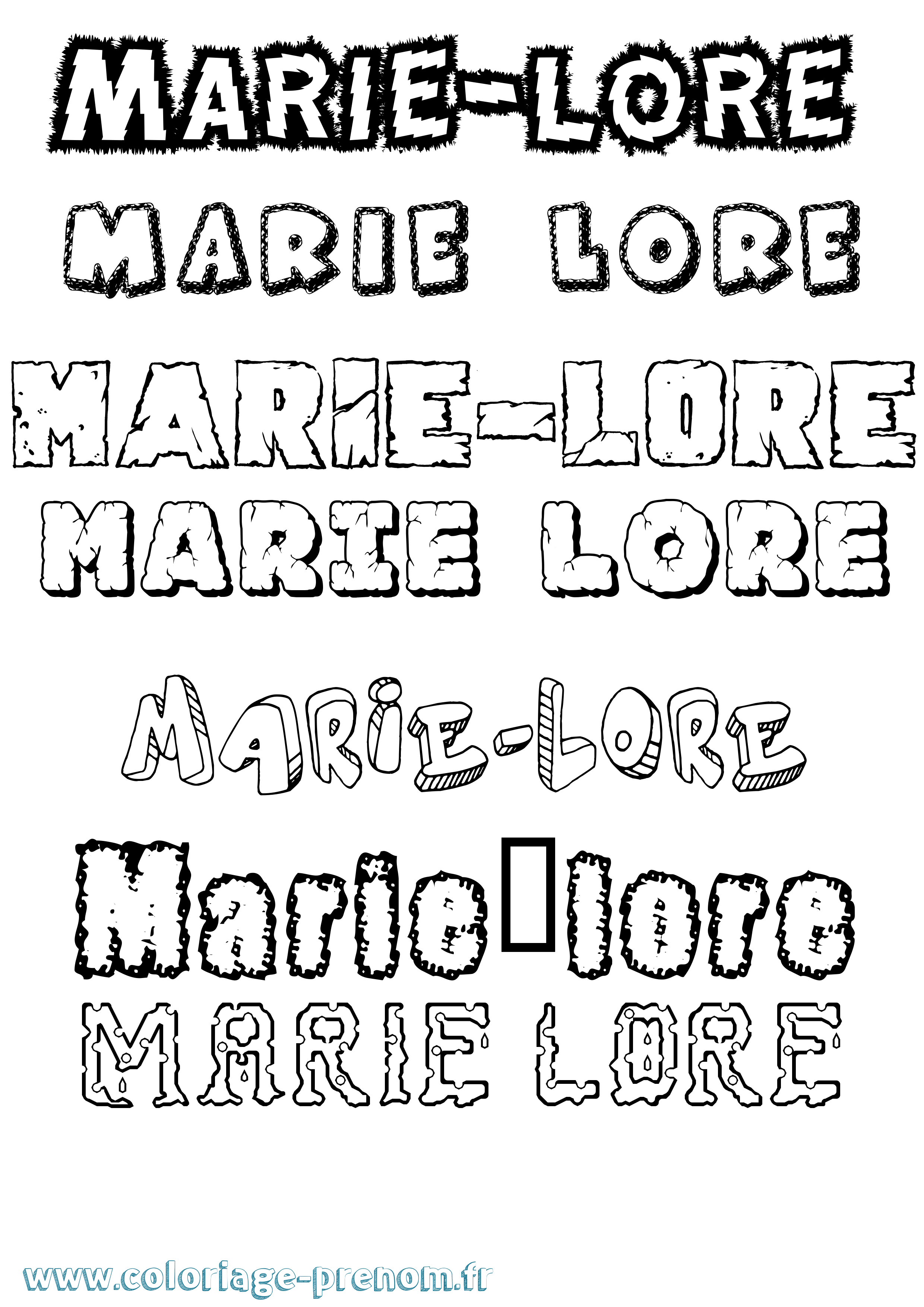 Coloriage Marie-Lore Destructuré Coloriage prénom Marie-Lore Destructuré