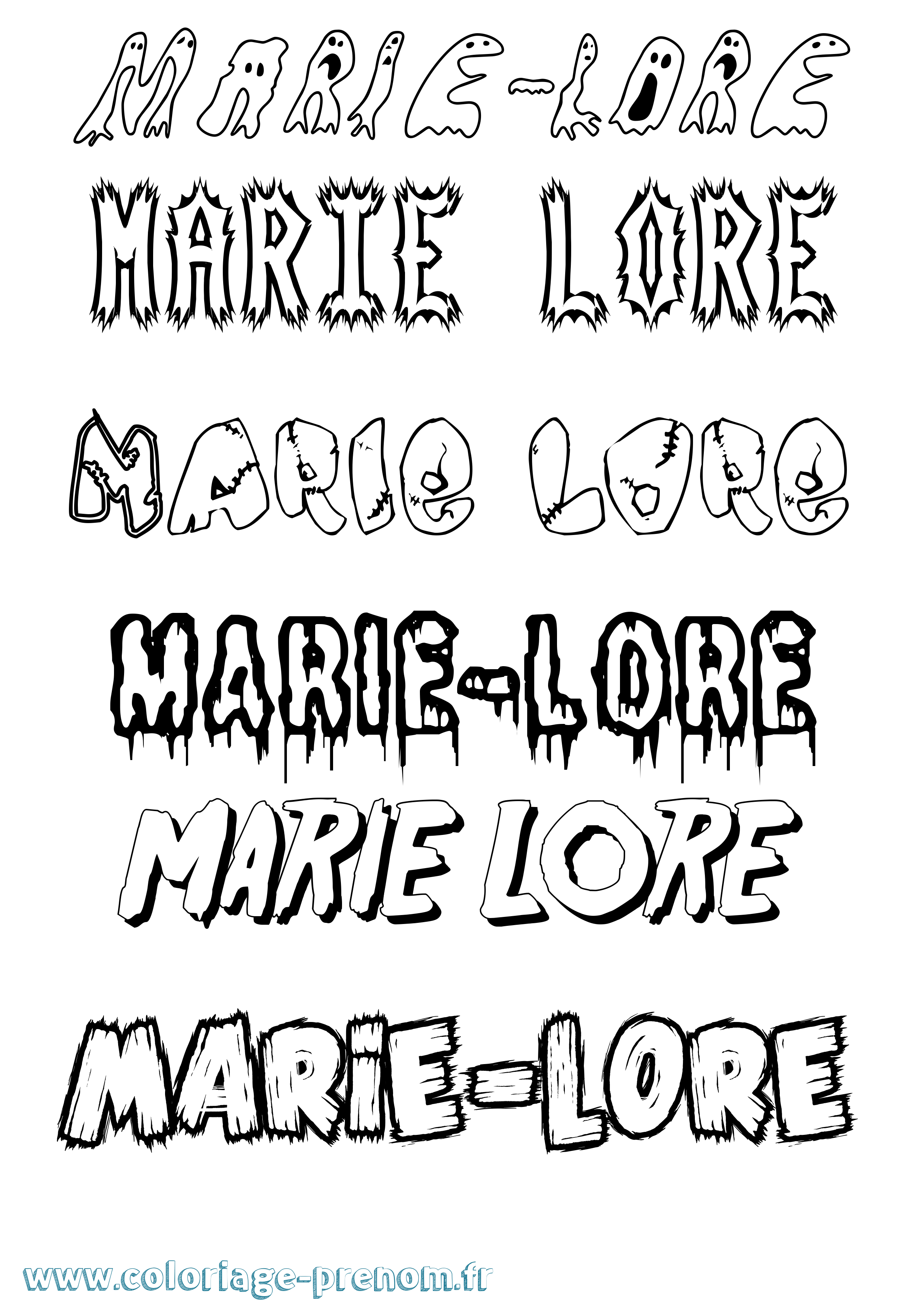 Coloriage Marie-Lore Frisson Coloriage prénom Marie-Lore Frisson