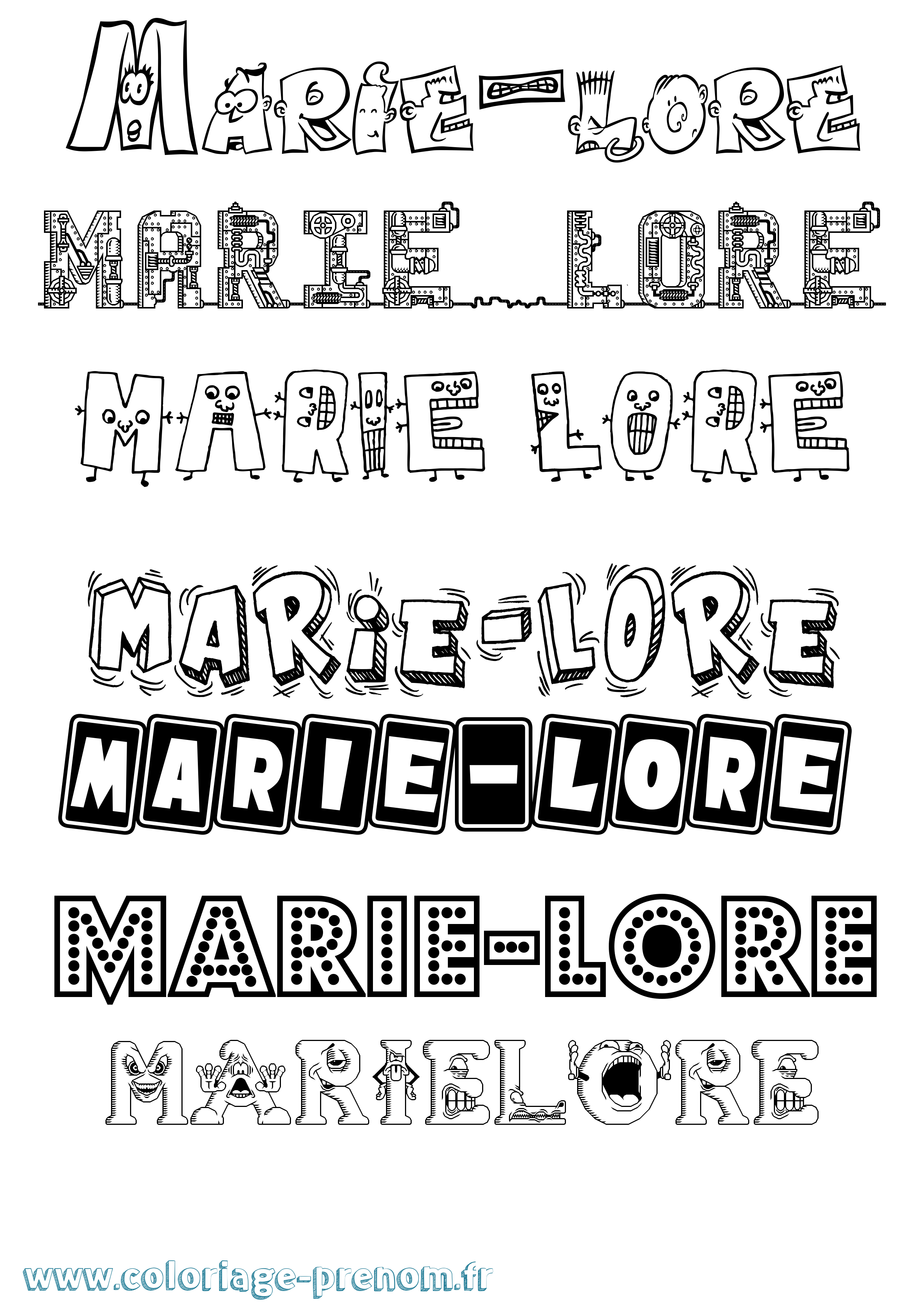 Coloriage Marie-Lore Fun Coloriage prénom Marie-Lore Fun