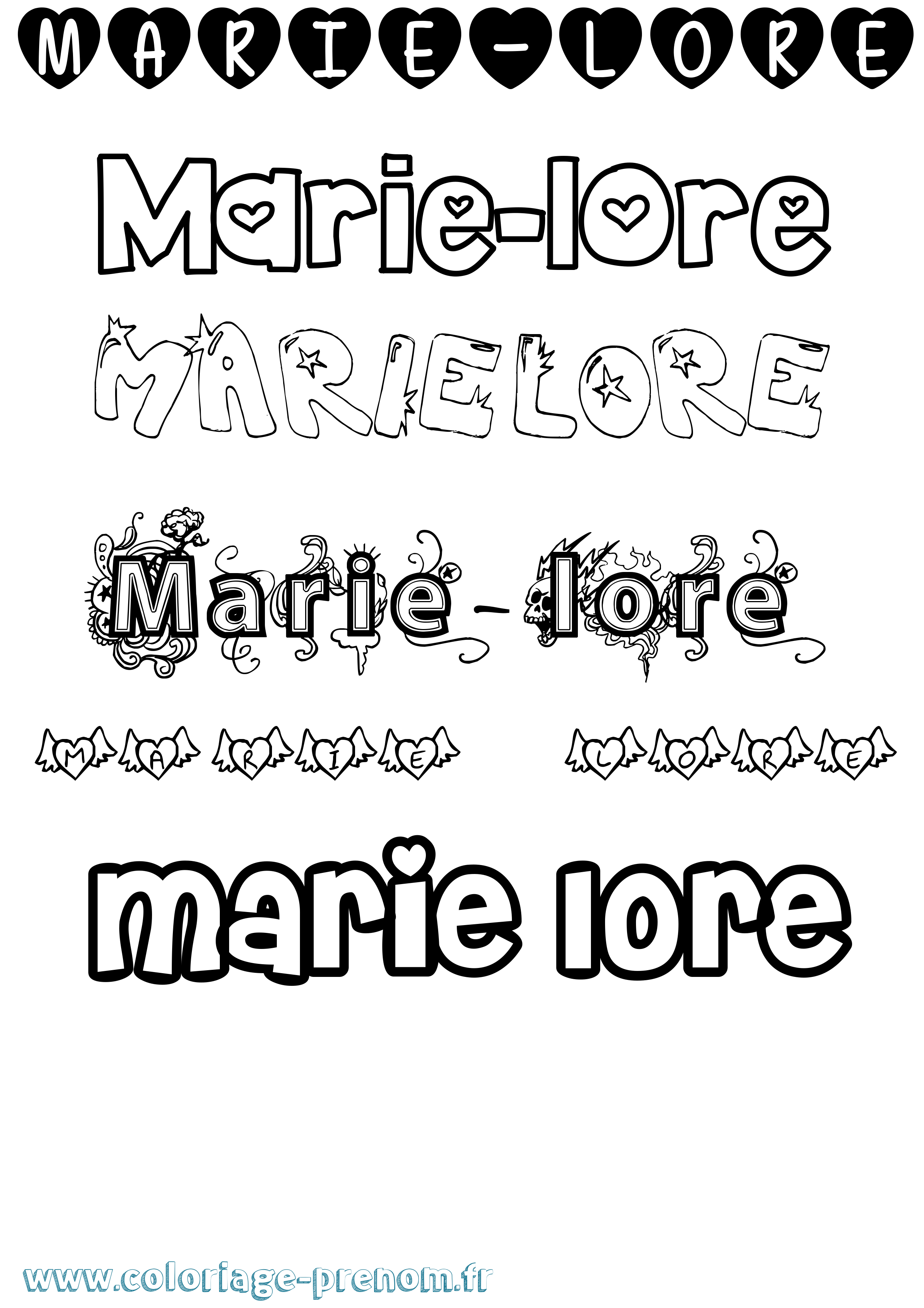 Coloriage Marie-Lore Girly Coloriage prénom Marie-Lore Girly