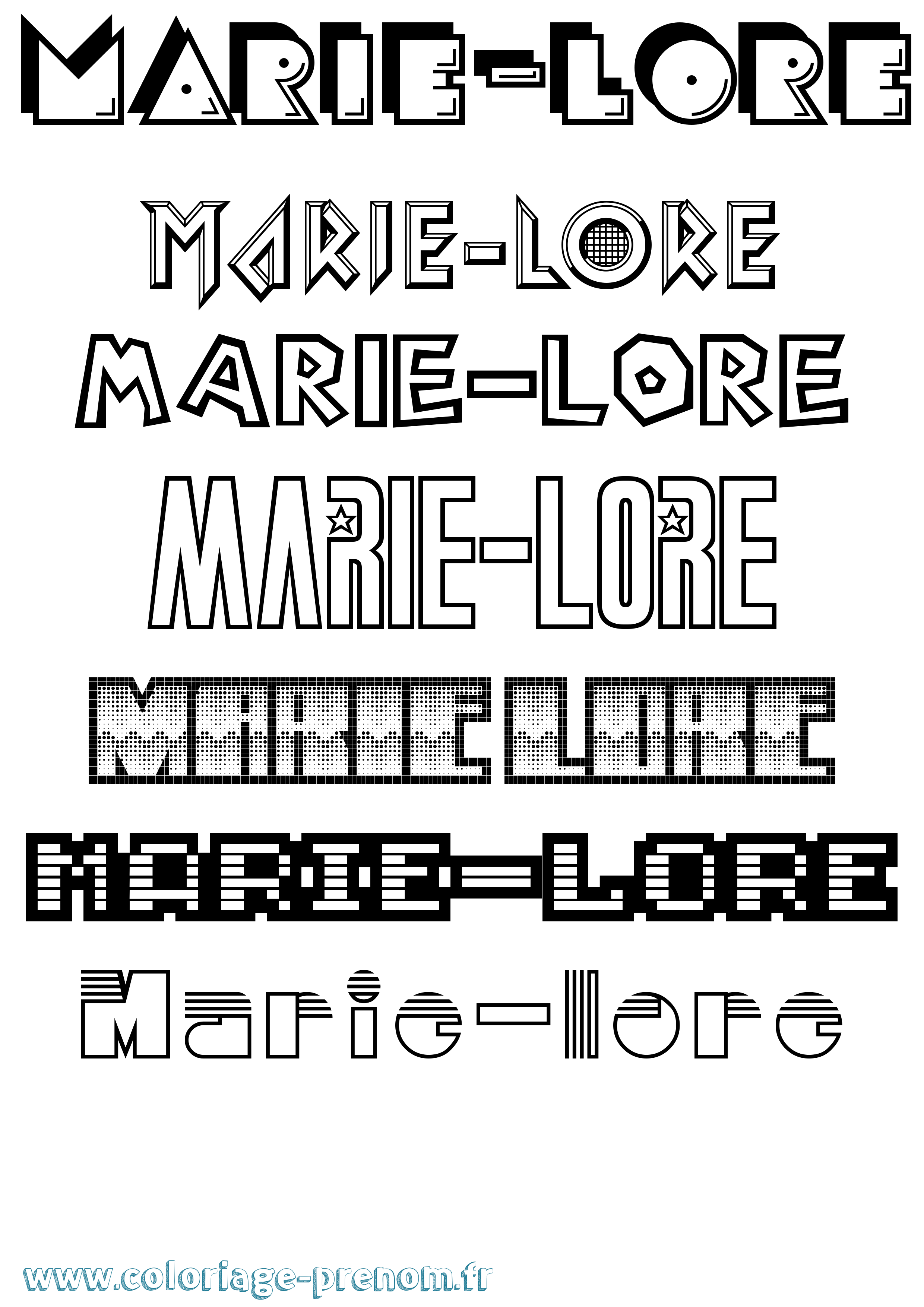 Coloriage Marie-Lore Jeux Vidéos Coloriage prénom Marie-Lore Jeux Vidéos