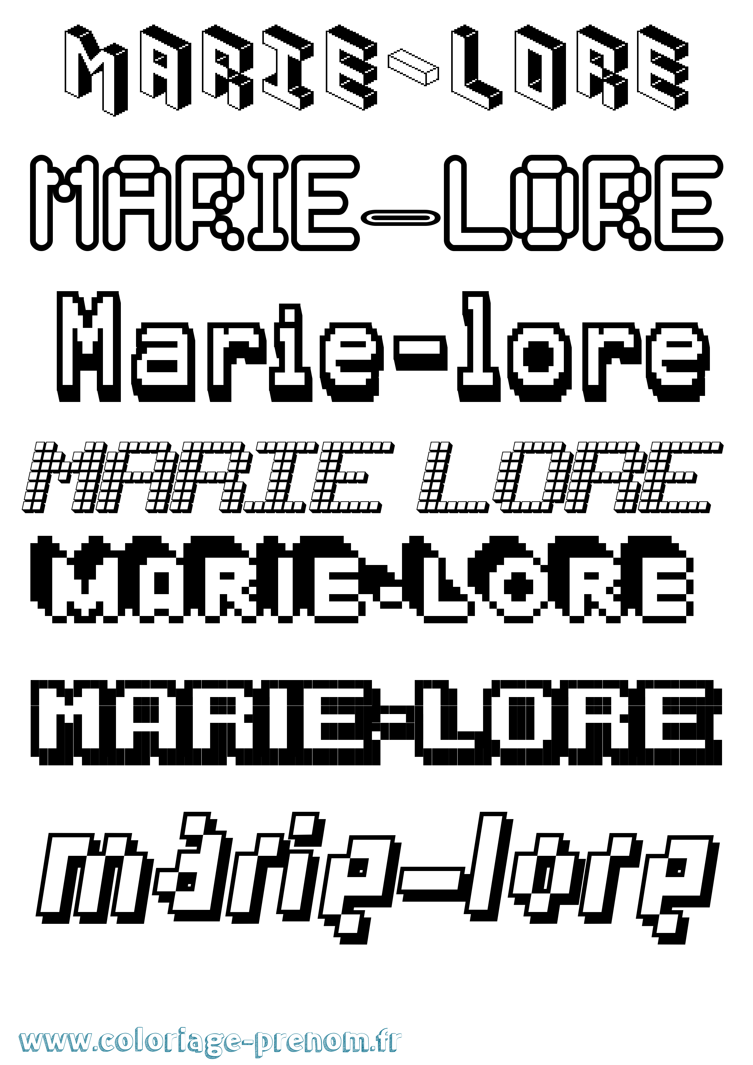 Coloriage Marie-Lore Pixel Coloriage prénom Marie-Lore Pixel