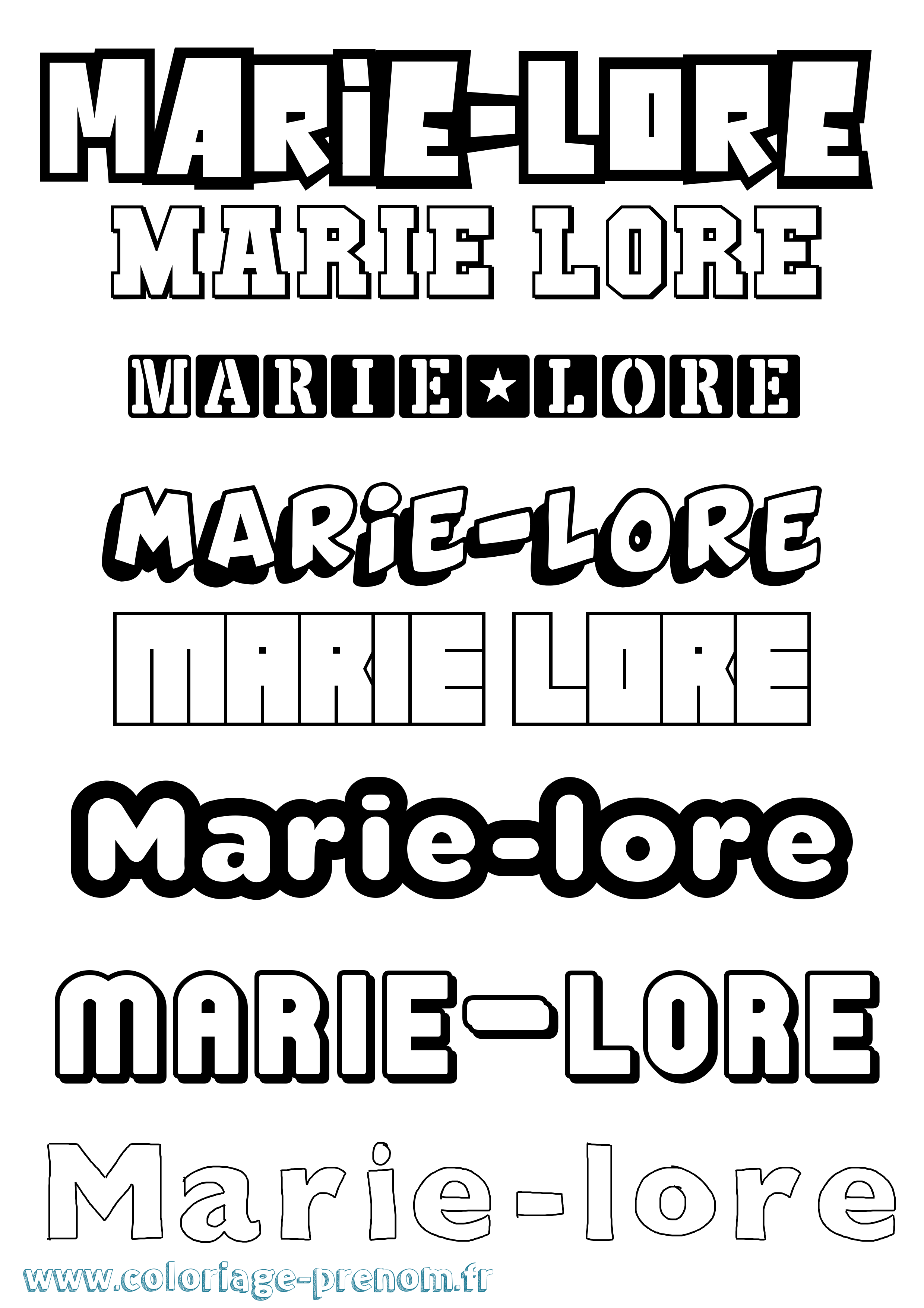 Coloriage Marie-Lore Simple Coloriage prénom Marie-Lore Simple