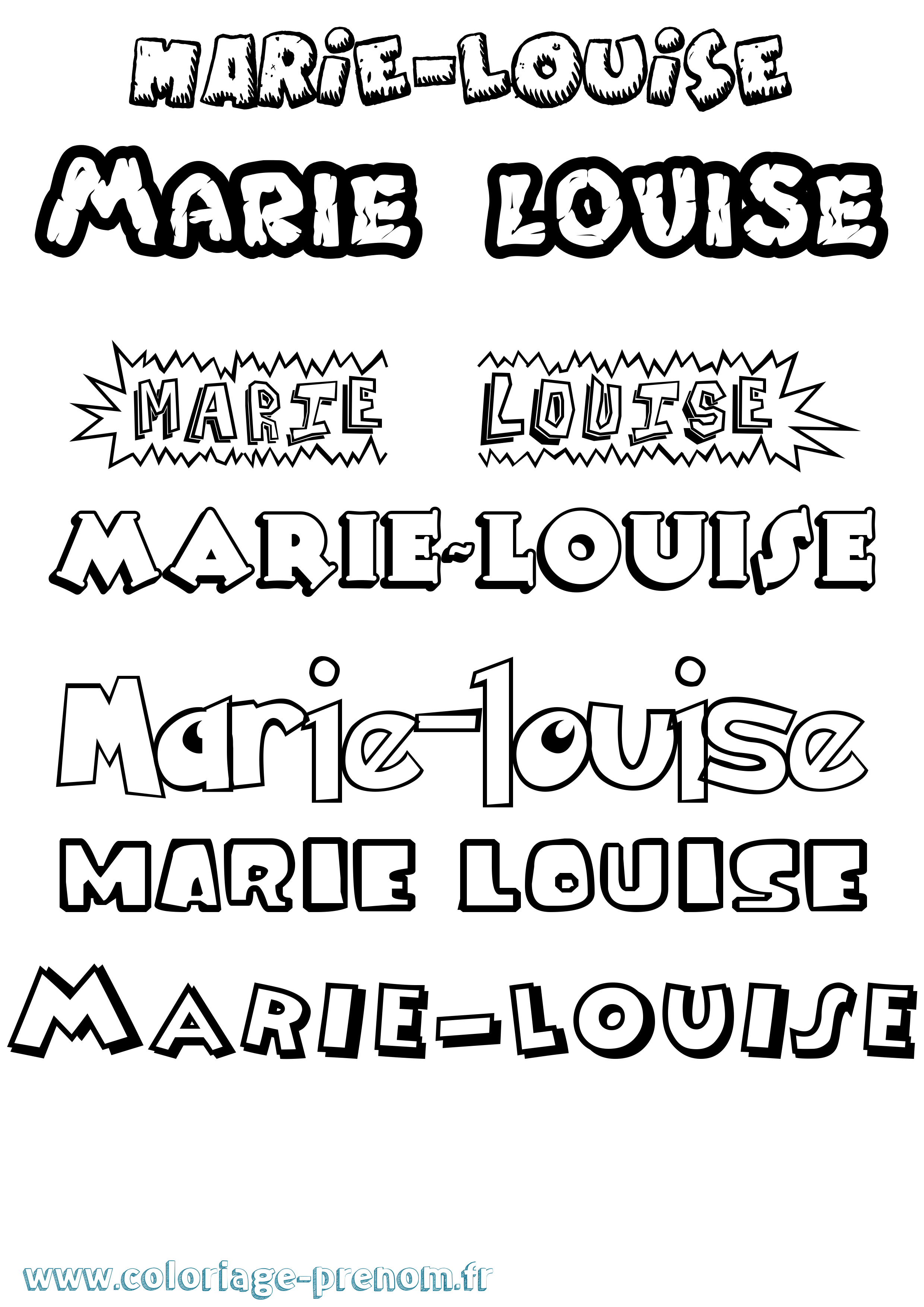 Coloriage Marie-Louise Dessin Animé Coloriage prénom Marie-Louise Dessin Animé