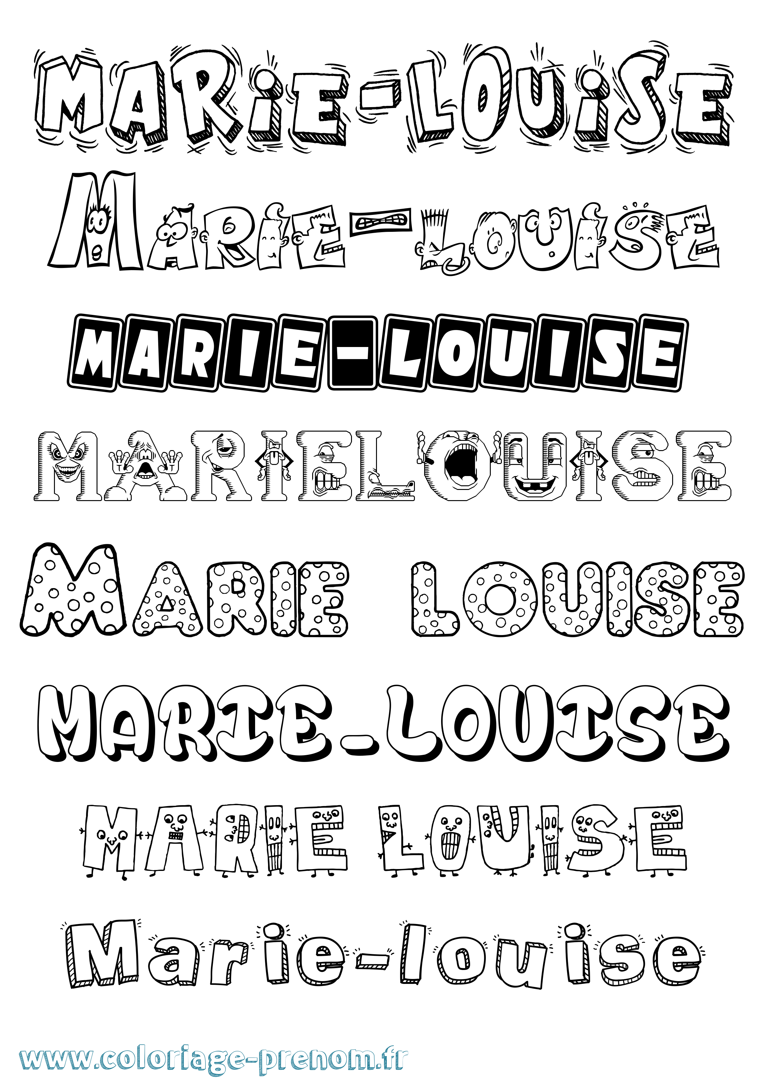 Coloriage Marie-Louise Fun Coloriage prénom Marie-Louise Fun