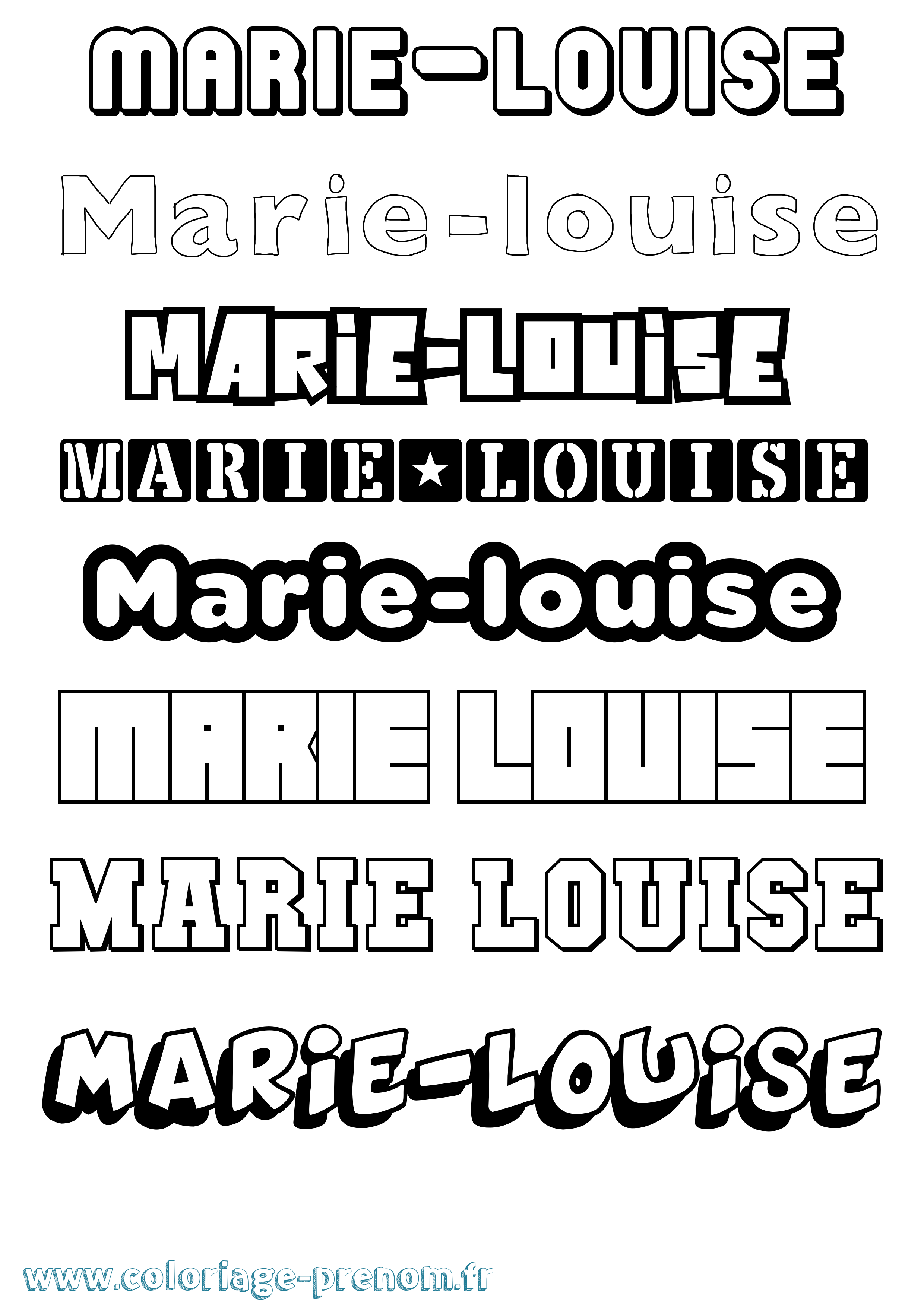 Coloriage Marie-Louise Simple Coloriage prénom Marie-Louise Simple
