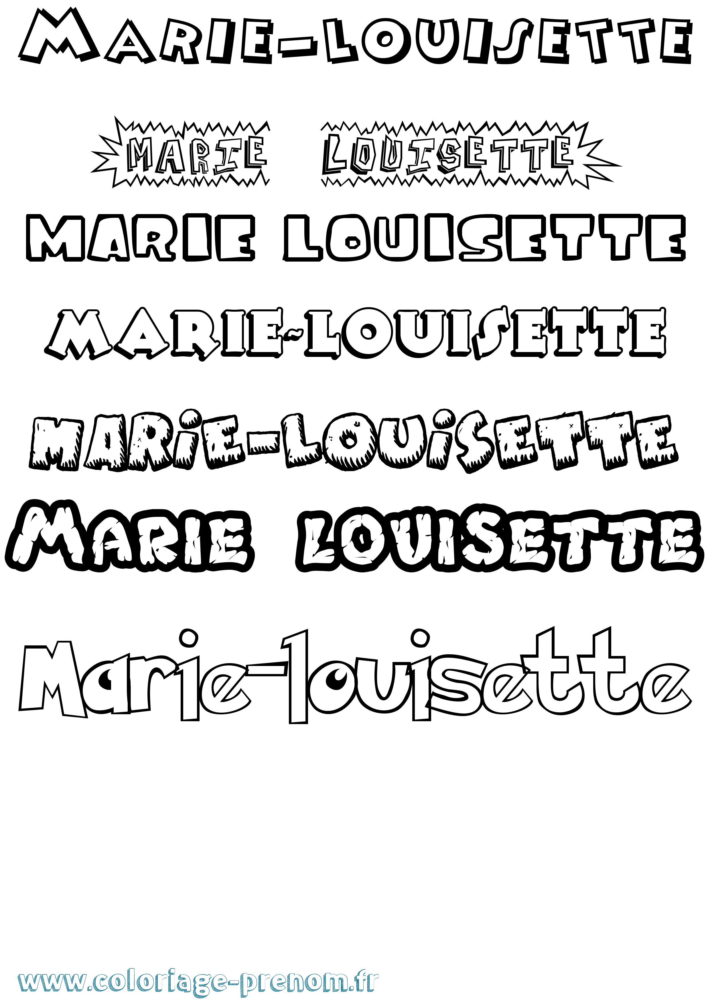 Coloriage Marie-Louisette Dessin Animé Coloriage prénom Marie-Louisette Dessin Animé