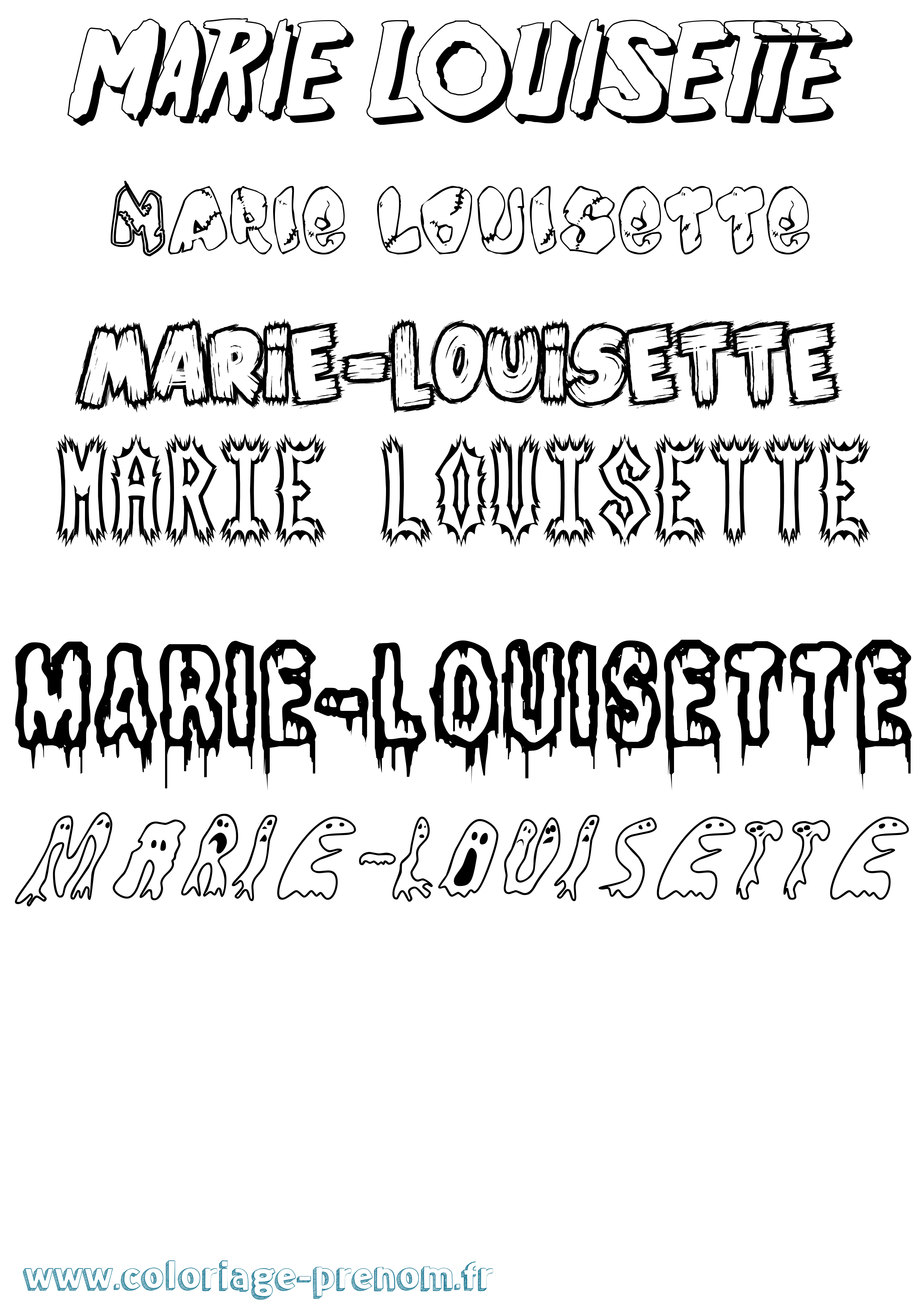 Coloriage Marie-Louisette Frisson Coloriage prénom Marie-Louisette Frisson
