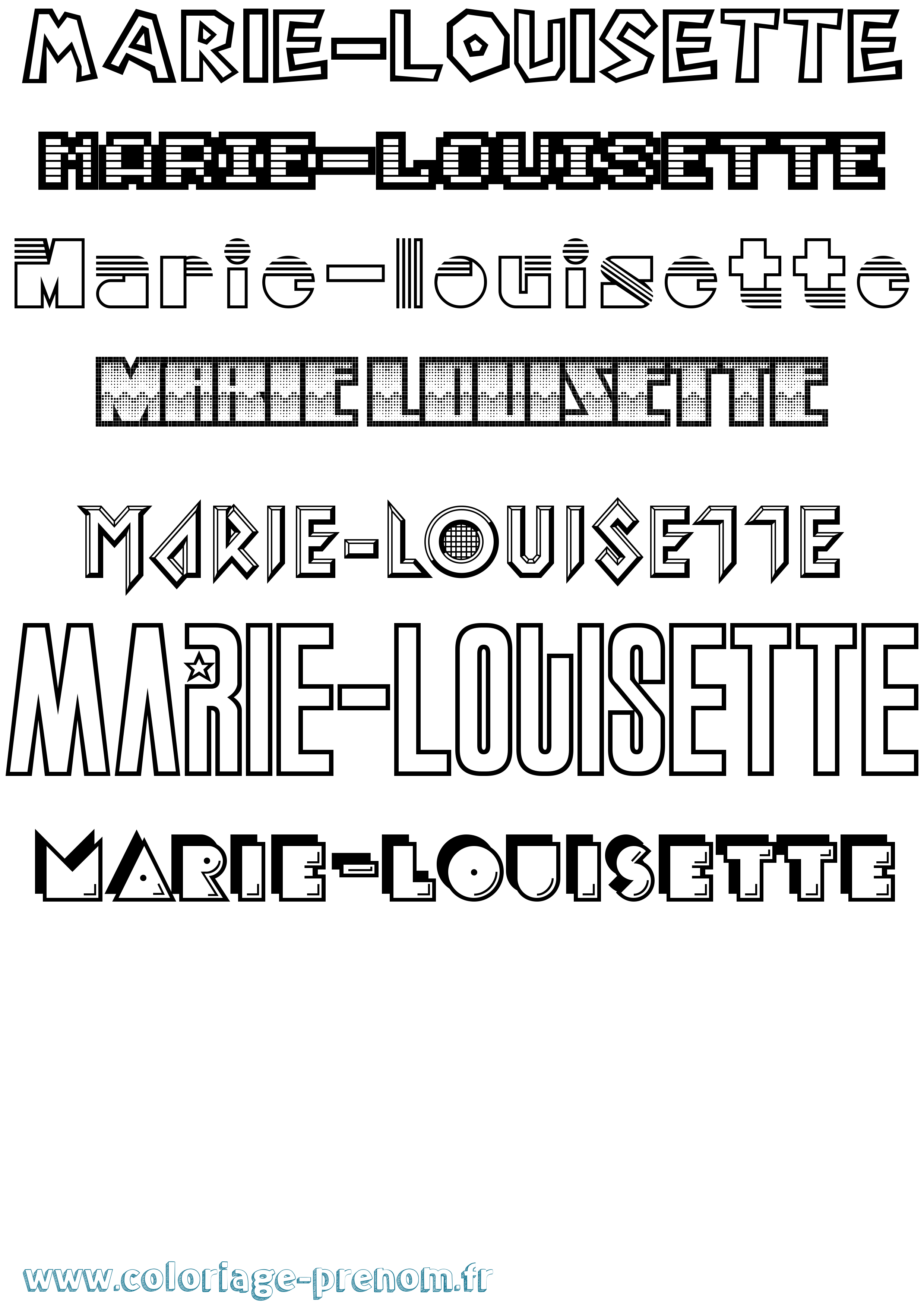 Coloriage Marie-Louisette Jeux Vidéos Coloriage prénom Marie-Louisette Jeux Vidéos