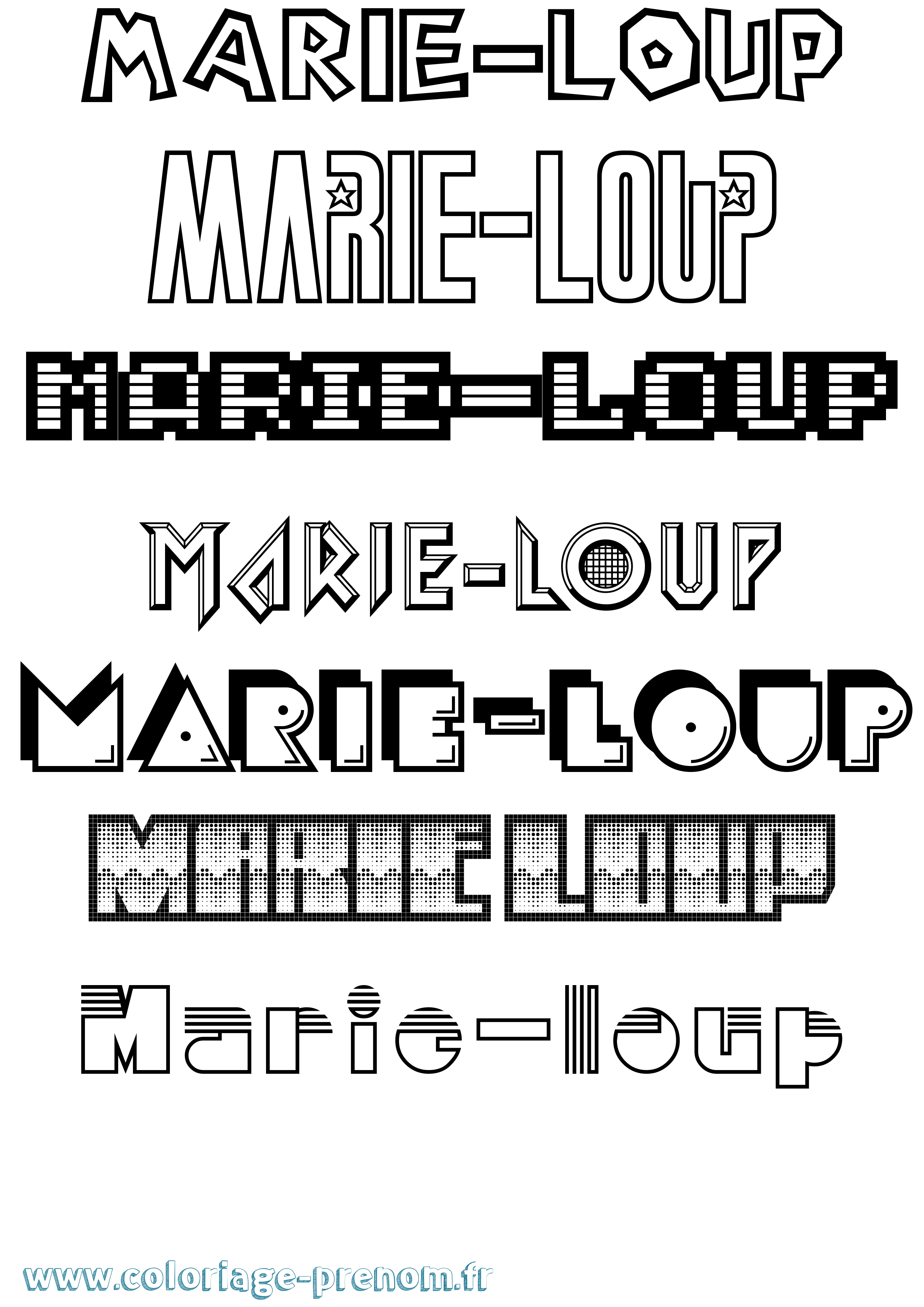 Coloriage Marie-Loup Jeux Vidéos Coloriage prénom Marie-Loup Jeux Vidéos