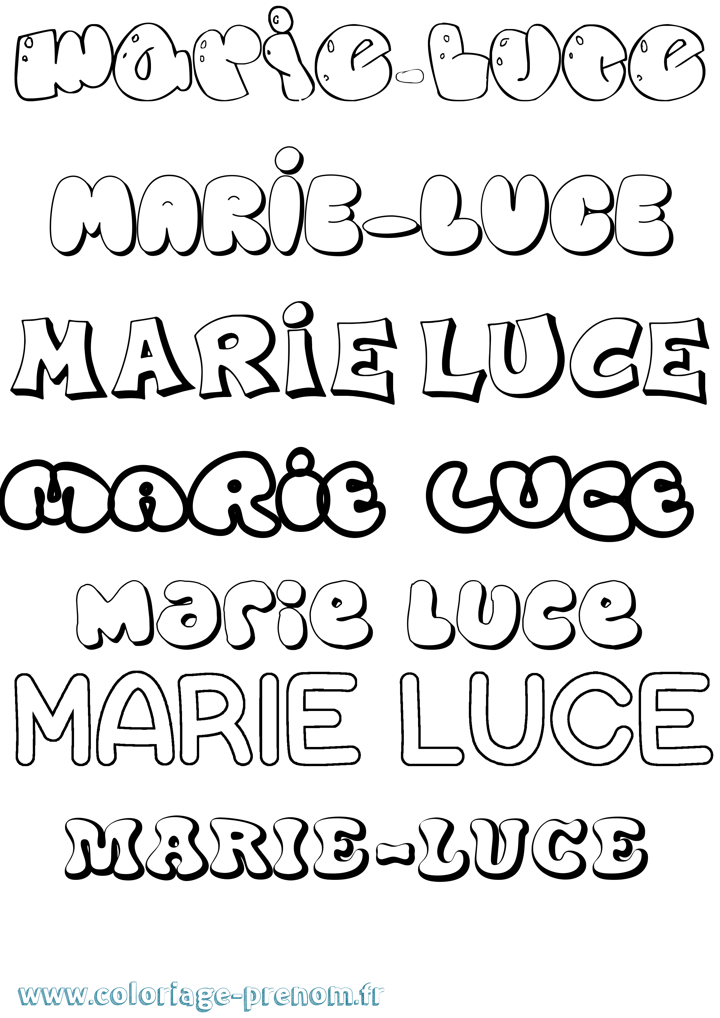 Coloriage Marie-Luce Bubble Coloriage prénom Marie-Luce Bubble