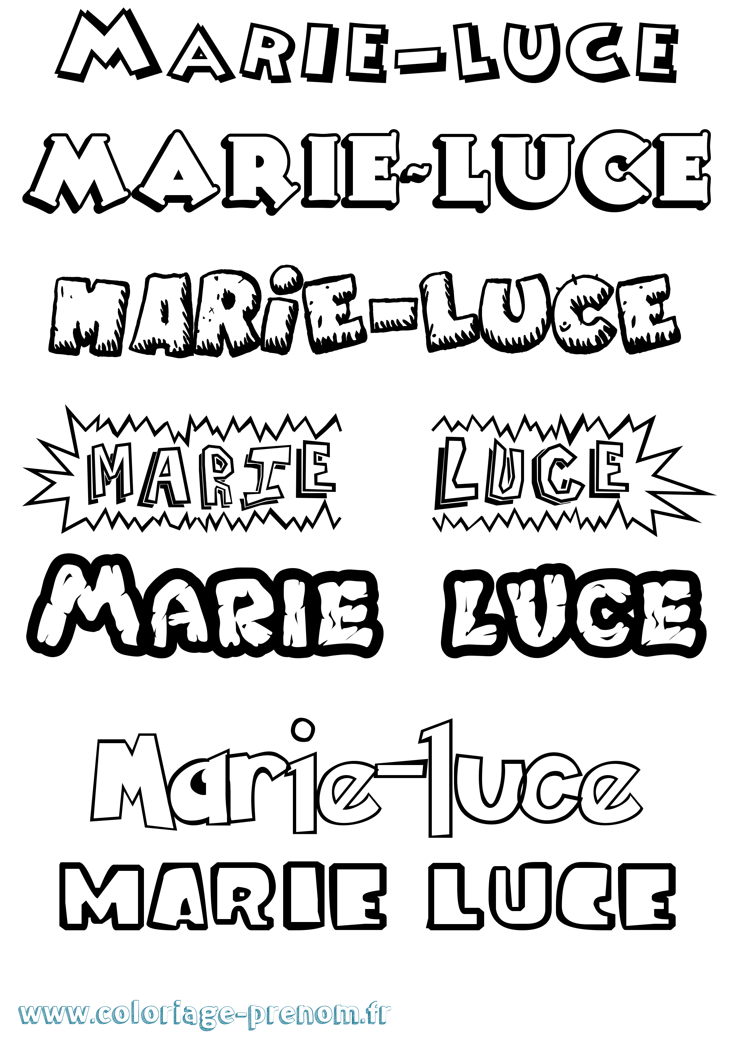 Coloriage Marie-Luce Dessin Animé Coloriage prénom Marie-Luce Dessin Animé
