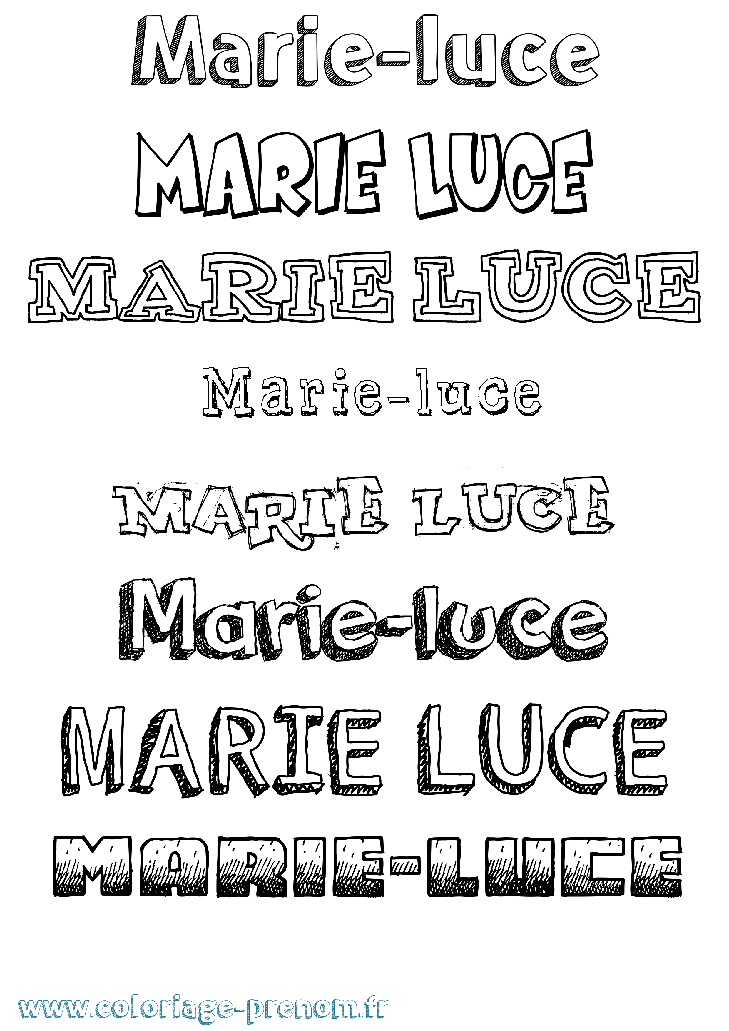 Coloriage Marie-Luce Dessiné Coloriage prénom Marie-Luce Dessiné