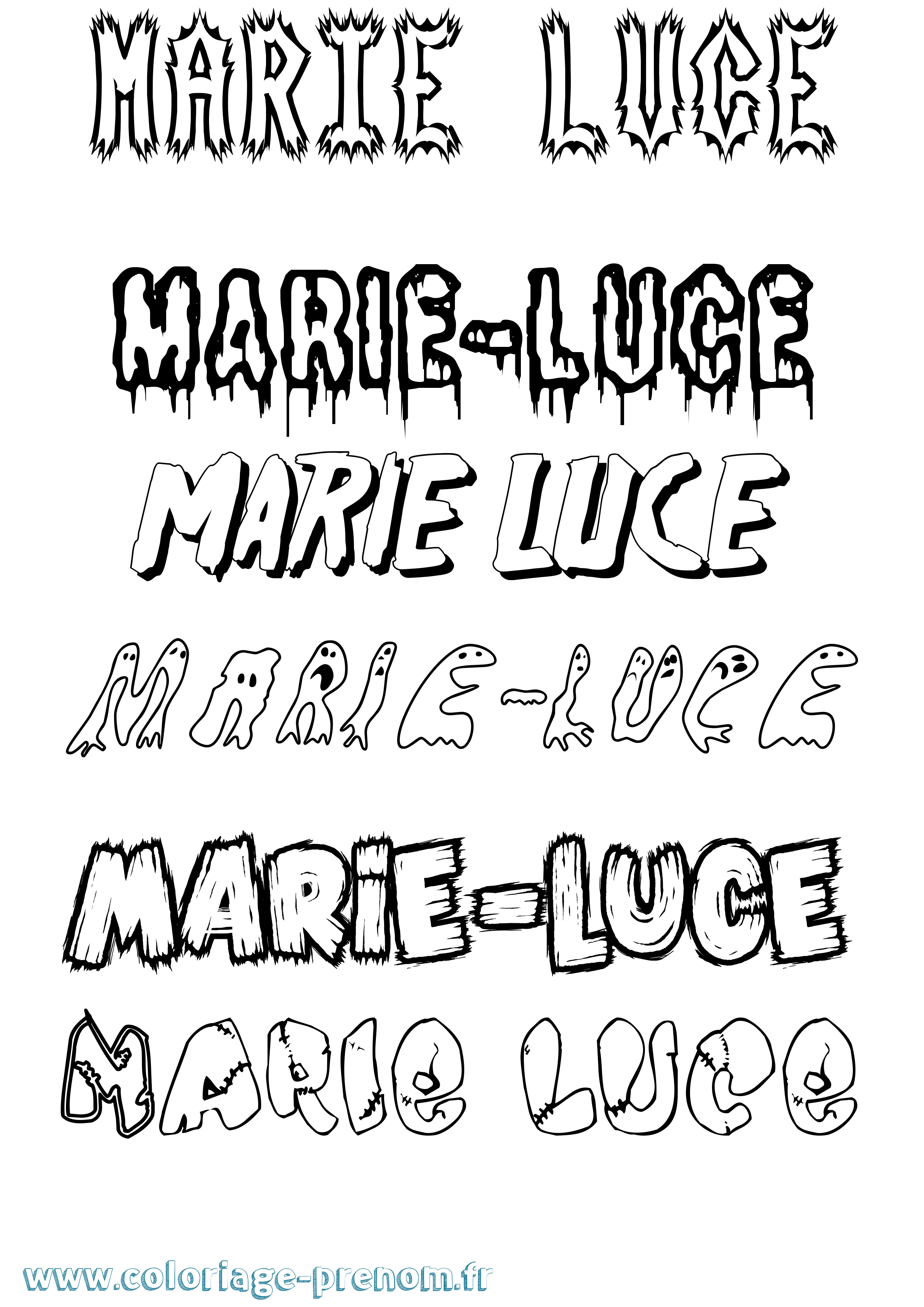 Coloriage Marie-Luce Frisson Coloriage prénom Marie-Luce Frisson
