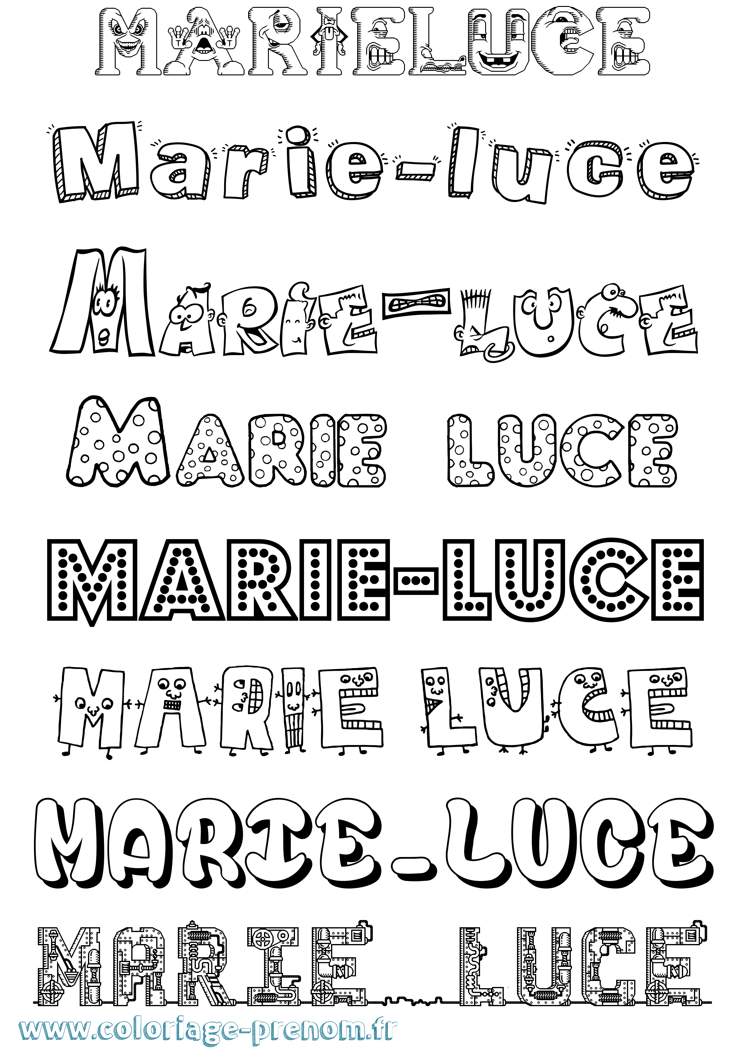 Coloriage Marie-Luce Fun Coloriage prénom Marie-Luce Fun