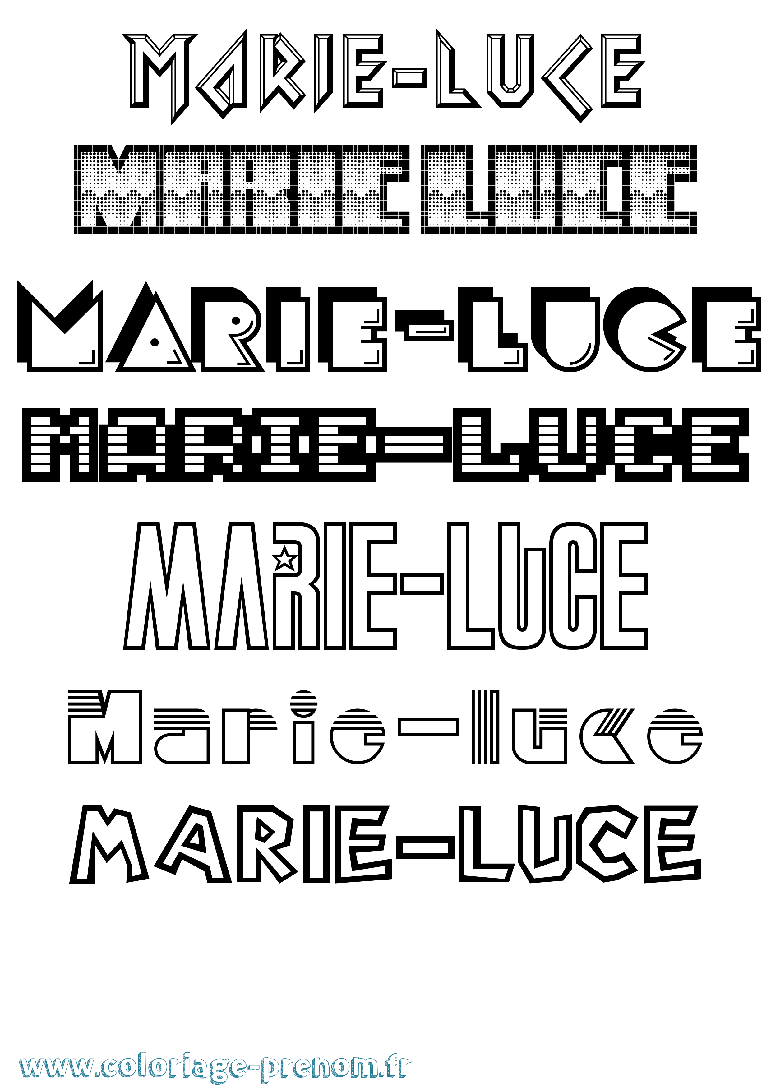 Coloriage Marie-Luce Jeux Vidéos Coloriage prénom Marie-Luce Jeux Vidéos