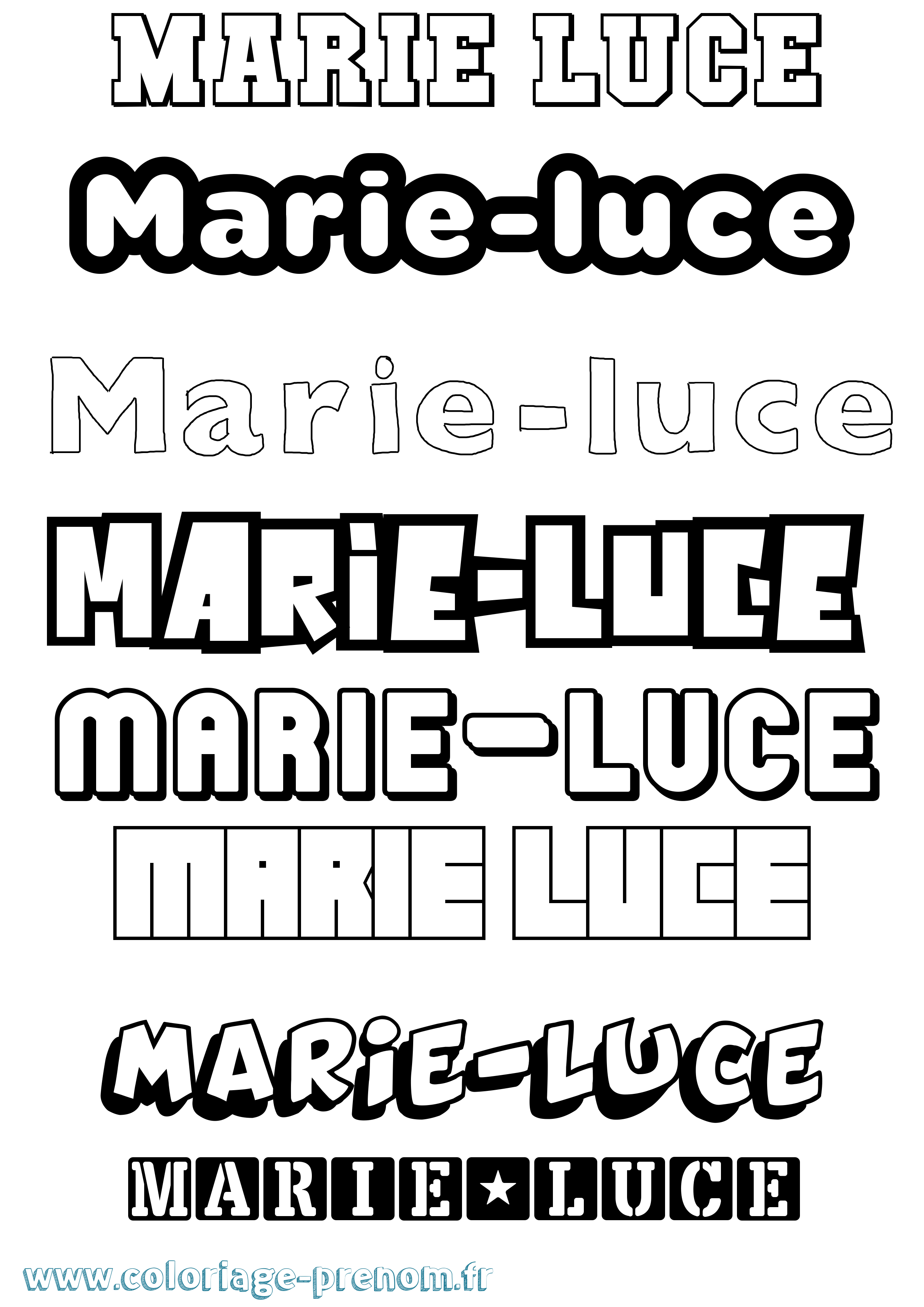Coloriage Marie-Luce Simple Coloriage prénom Marie-Luce Simple