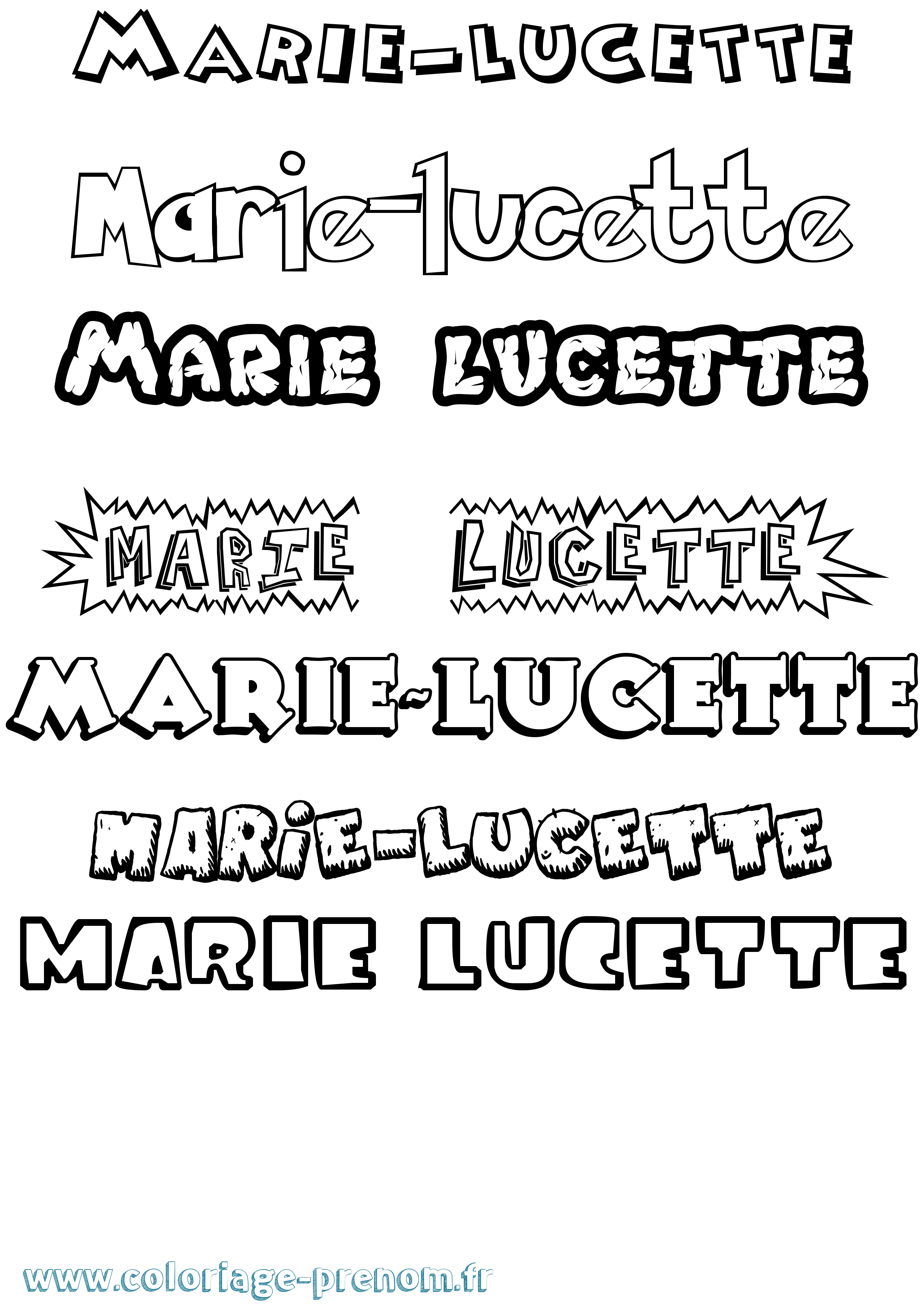 Coloriage Marie-Lucette Dessin Animé Coloriage prénom Marie-Lucette Dessin Animé