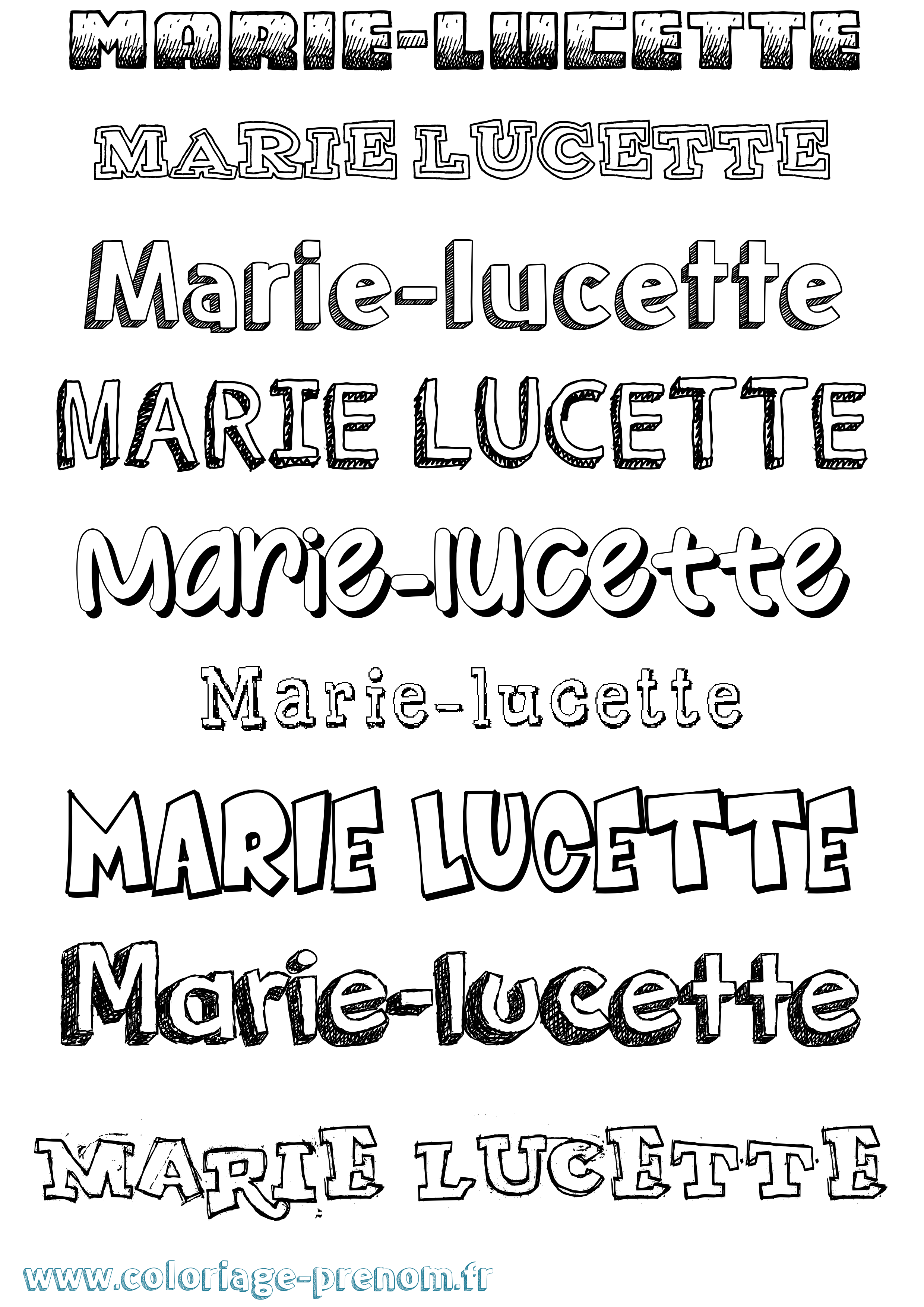 Coloriage Marie-Lucette Dessiné Coloriage prénom Marie-Lucette Dessiné