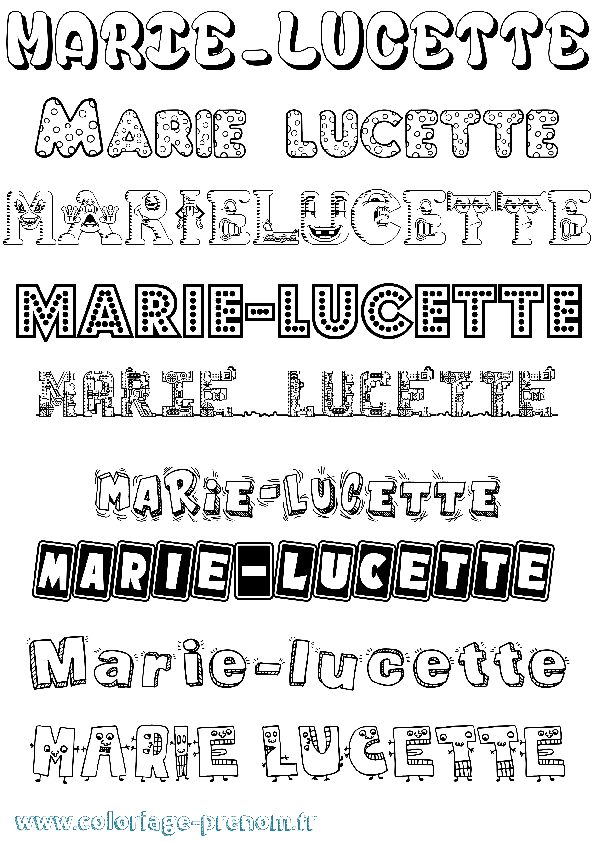 Coloriage Marie-Lucette Fun Coloriage prénom Marie-Lucette Fun
