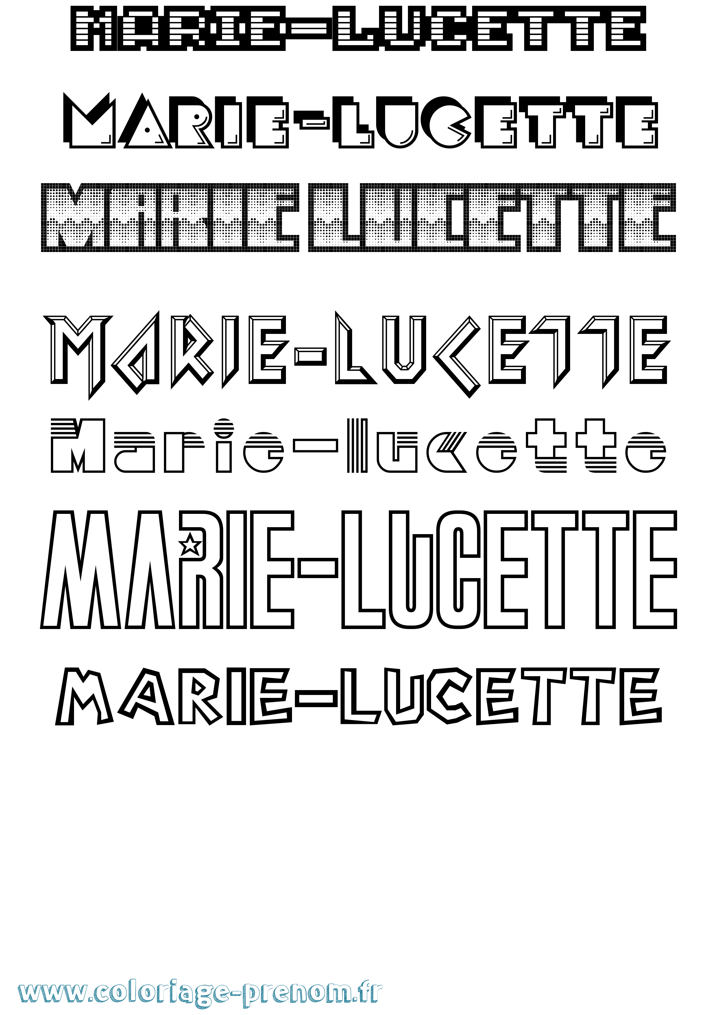 Coloriage Marie-Lucette Jeux Vidéos Coloriage prénom Marie-Lucette Jeux Vidéos