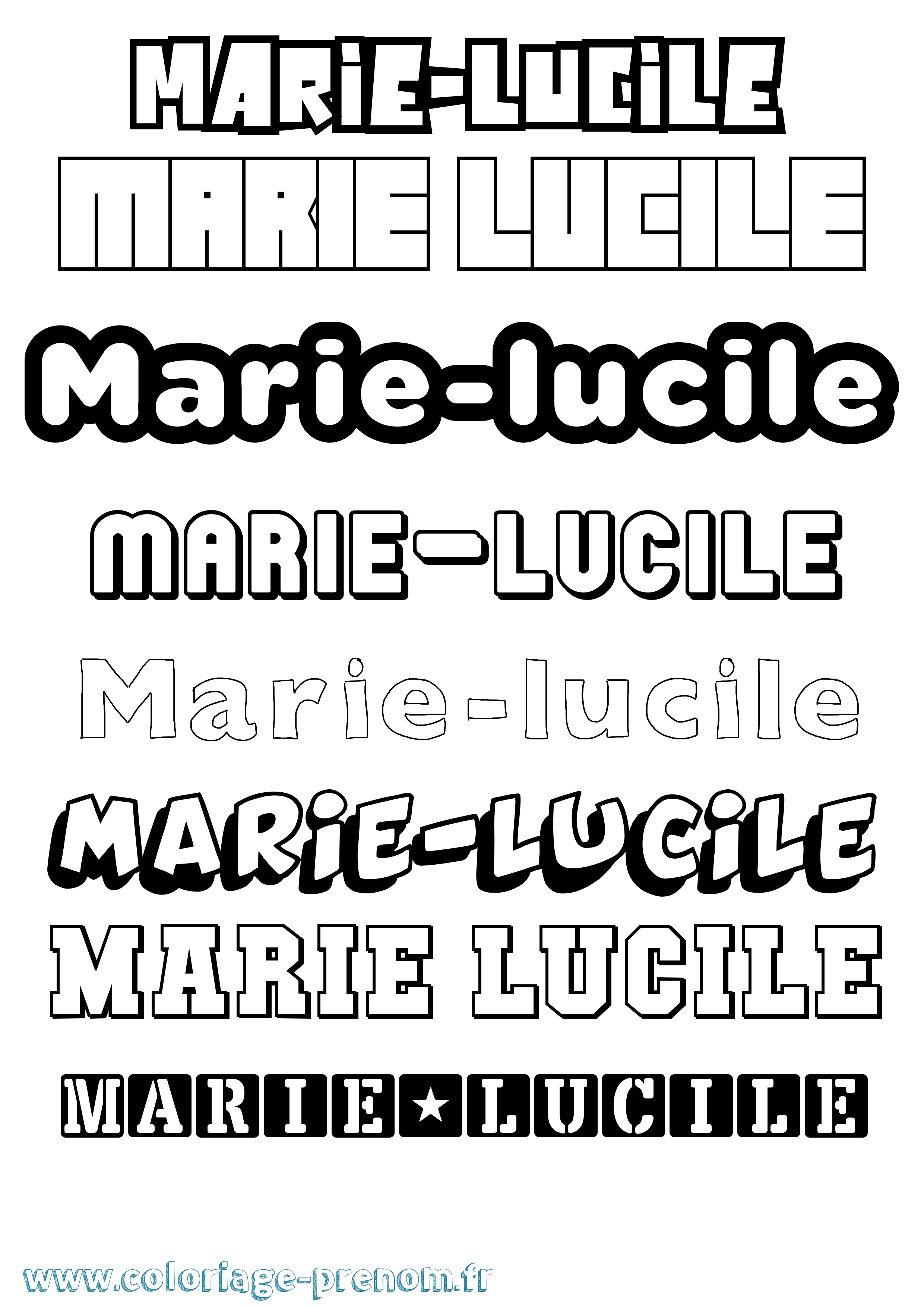 Coloriage Marie-Lucile Simple Coloriage prénom Marie-Lucile Simple