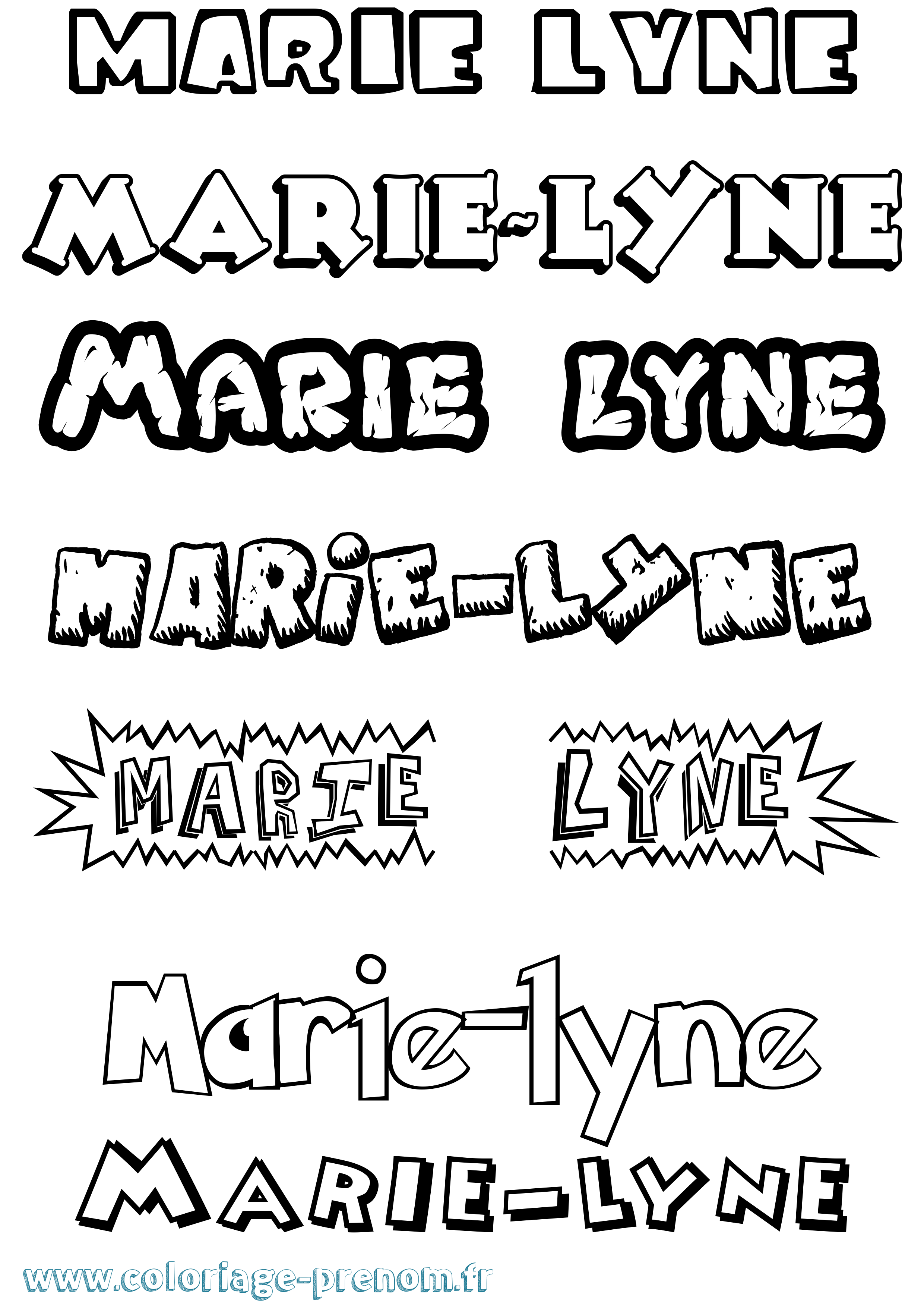 Coloriage Marie-Lyne Dessin Animé Coloriage prénom Marie-Lyne Dessin Animé