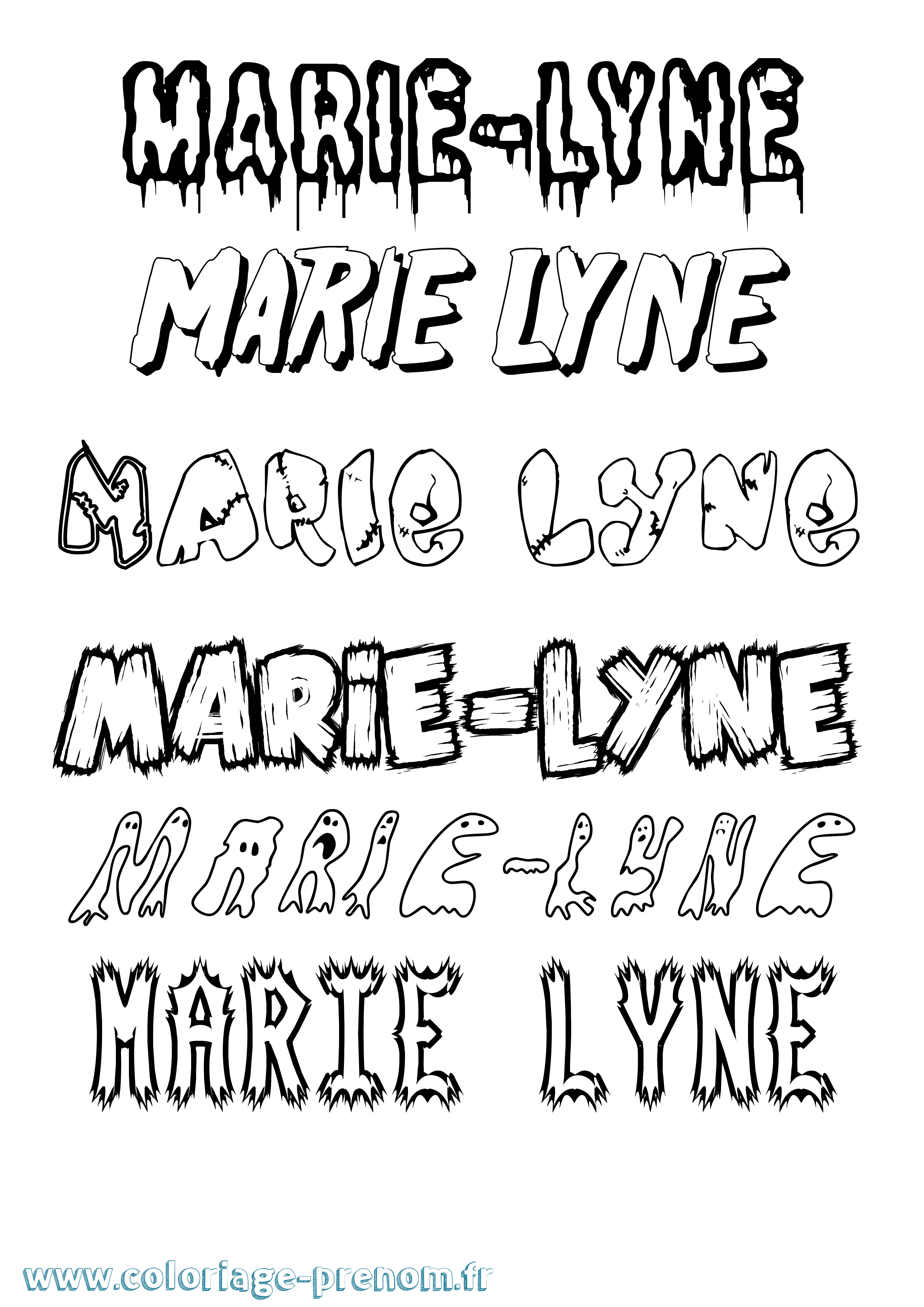 Coloriage Marie-Lyne Frisson Coloriage prénom Marie-Lyne Frisson