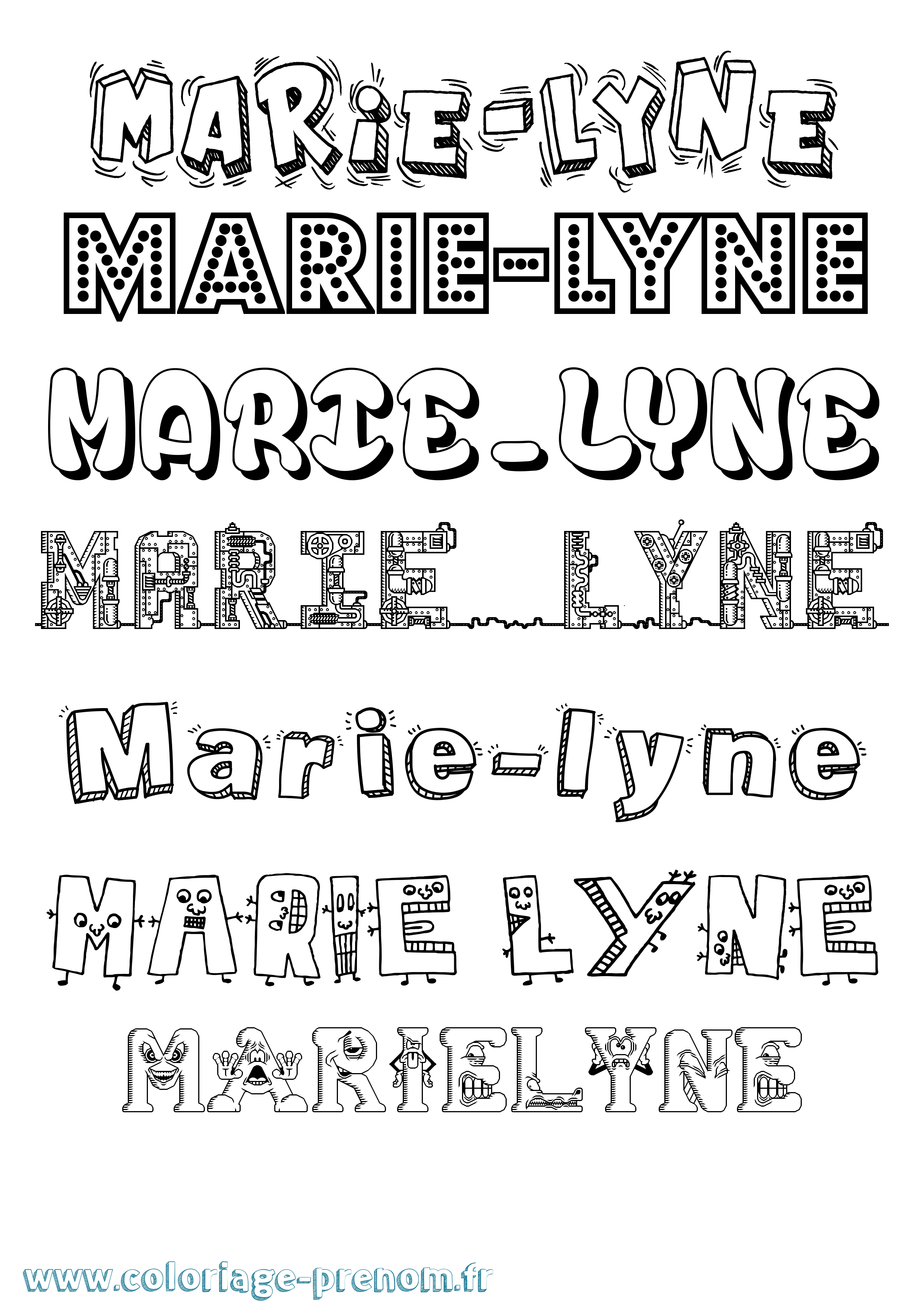 Coloriage Marie-Lyne Fun Coloriage prénom Marie-Lyne Fun