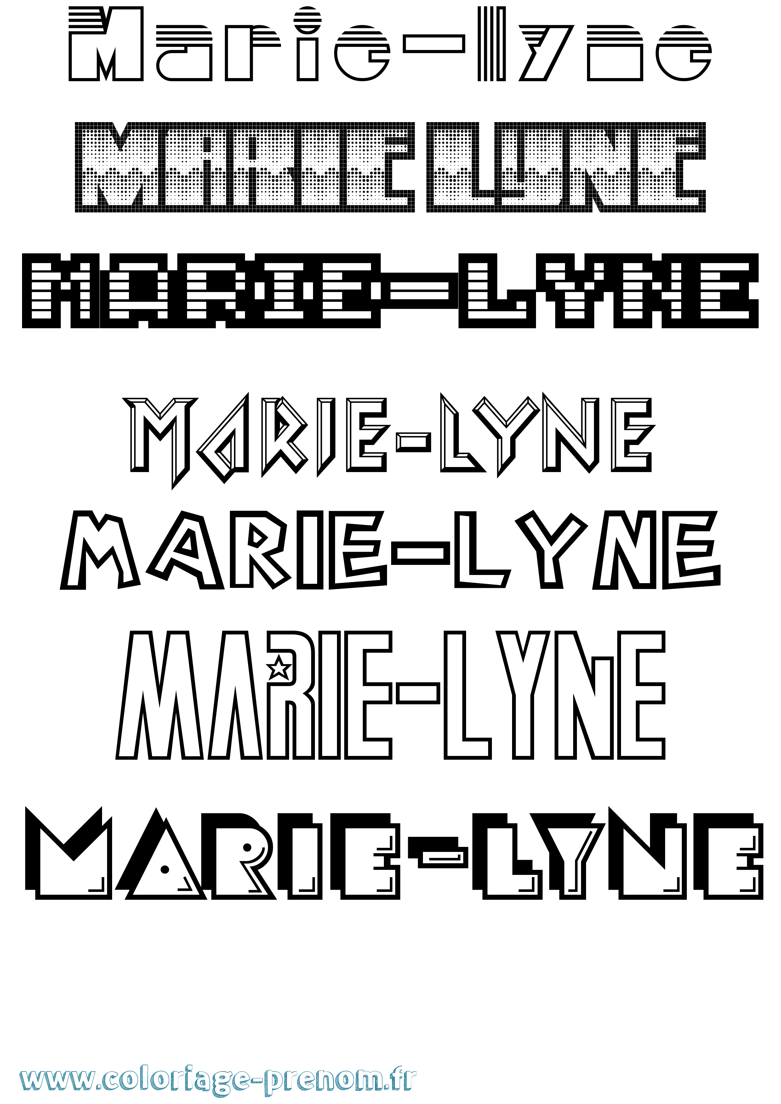 Coloriage Marie-Lyne Jeux Vidéos Coloriage prénom Marie-Lyne Jeux Vidéos