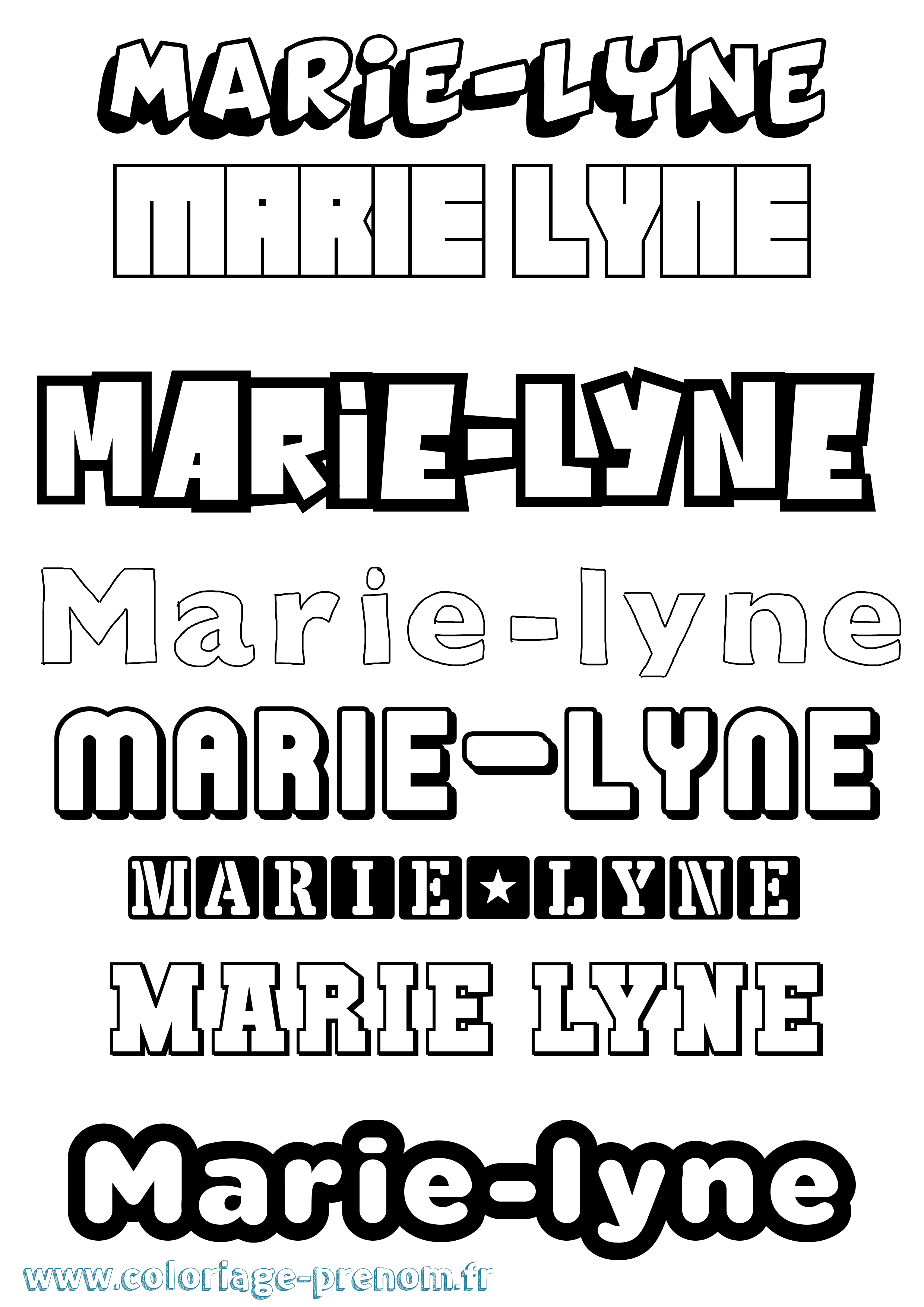 Coloriage Marie-Lyne Simple Coloriage prénom Marie-Lyne Simple