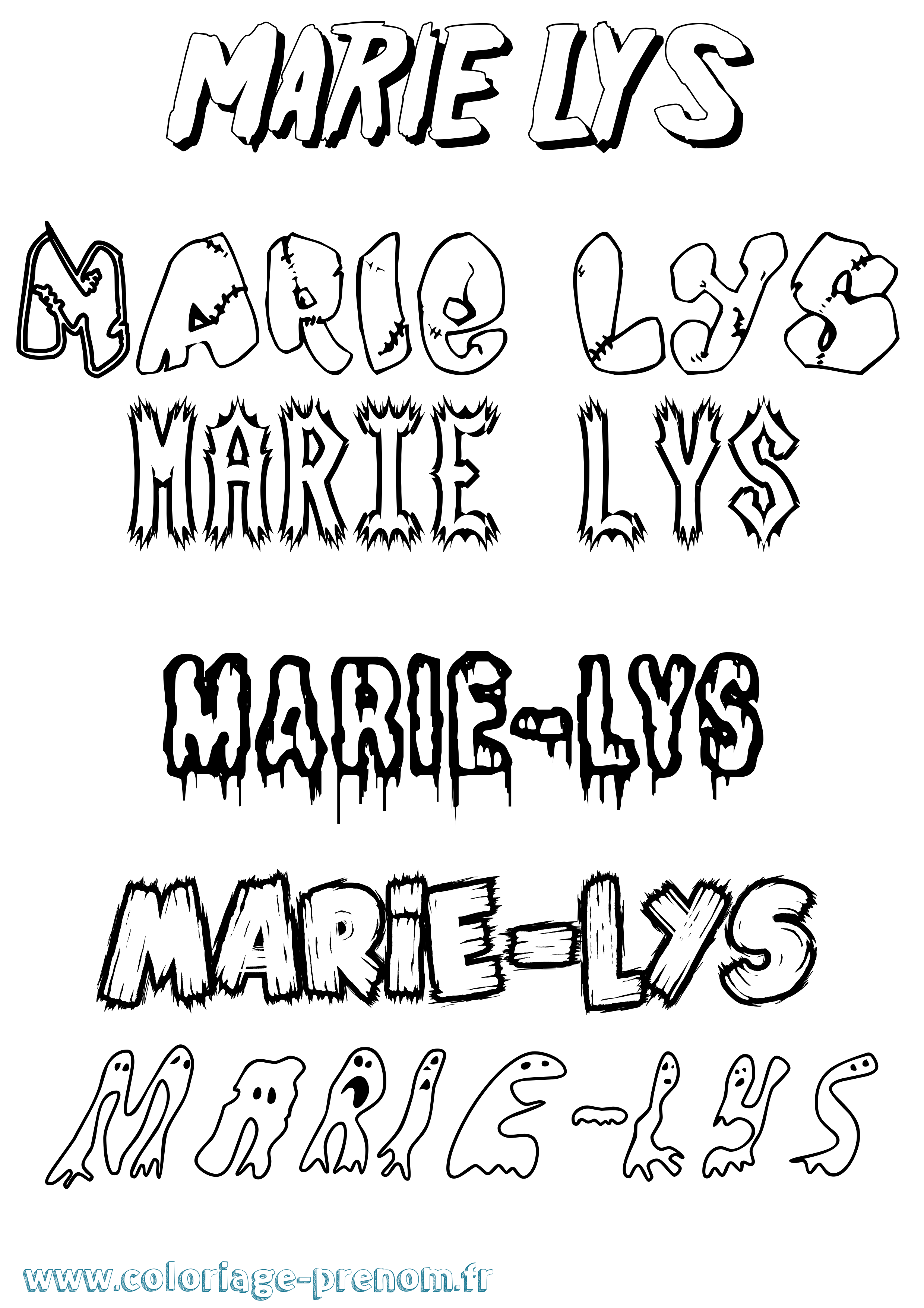 Coloriage Marie-Lys Frisson Coloriage prénom Marie-Lys Frisson
