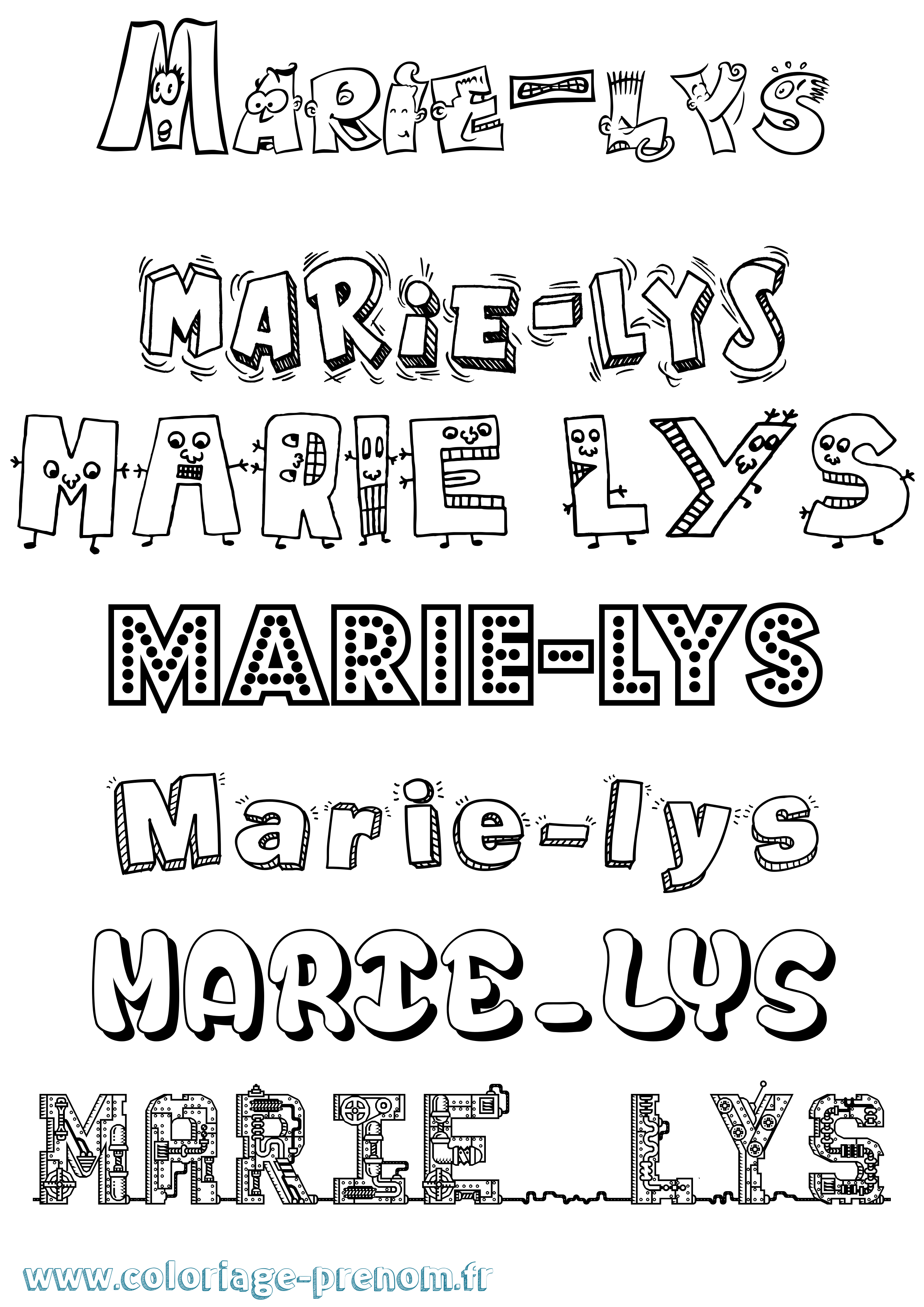 Coloriage Marie-Lys Fun Coloriage prénom Marie-Lys Fun