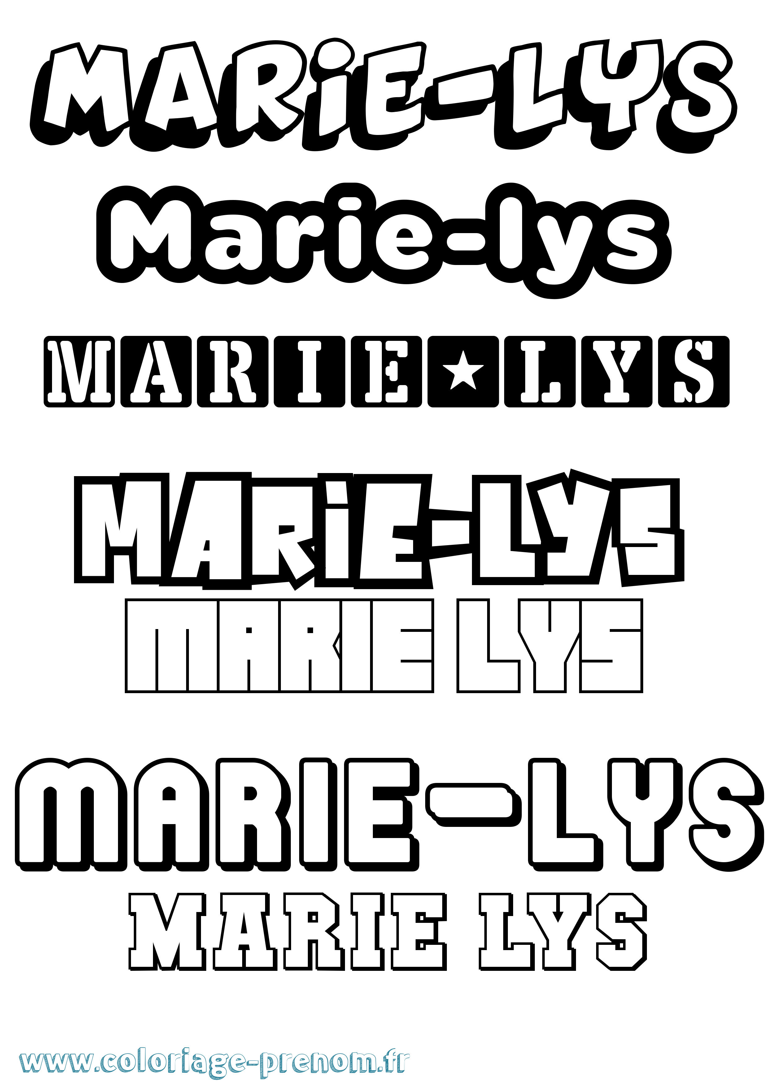Coloriage Marie-Lys Simple Coloriage prénom Marie-Lys Simple