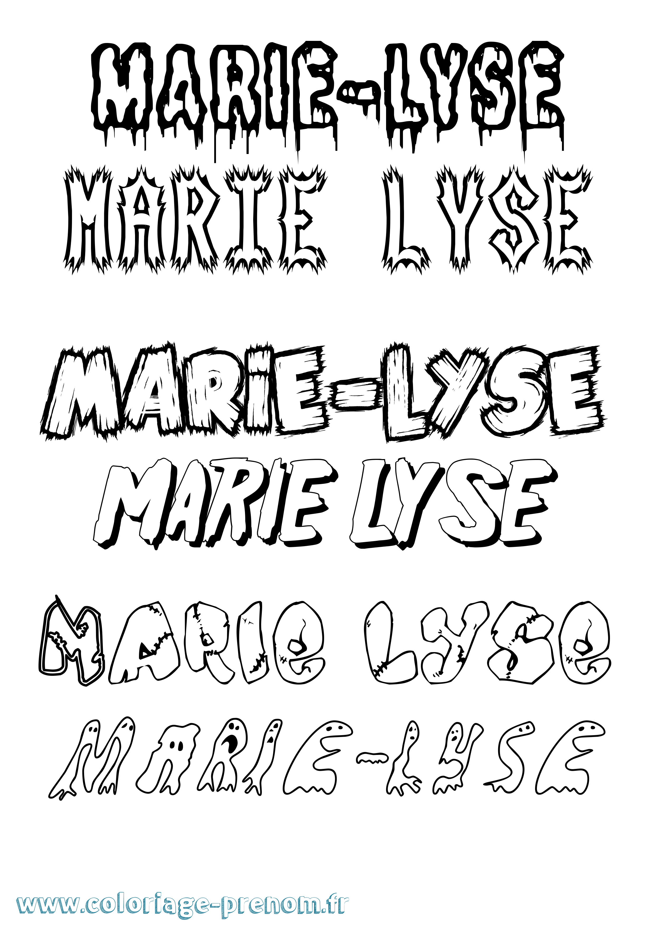 Coloriage Marie-Lyse Frisson Coloriage prénom Marie-Lyse Frisson