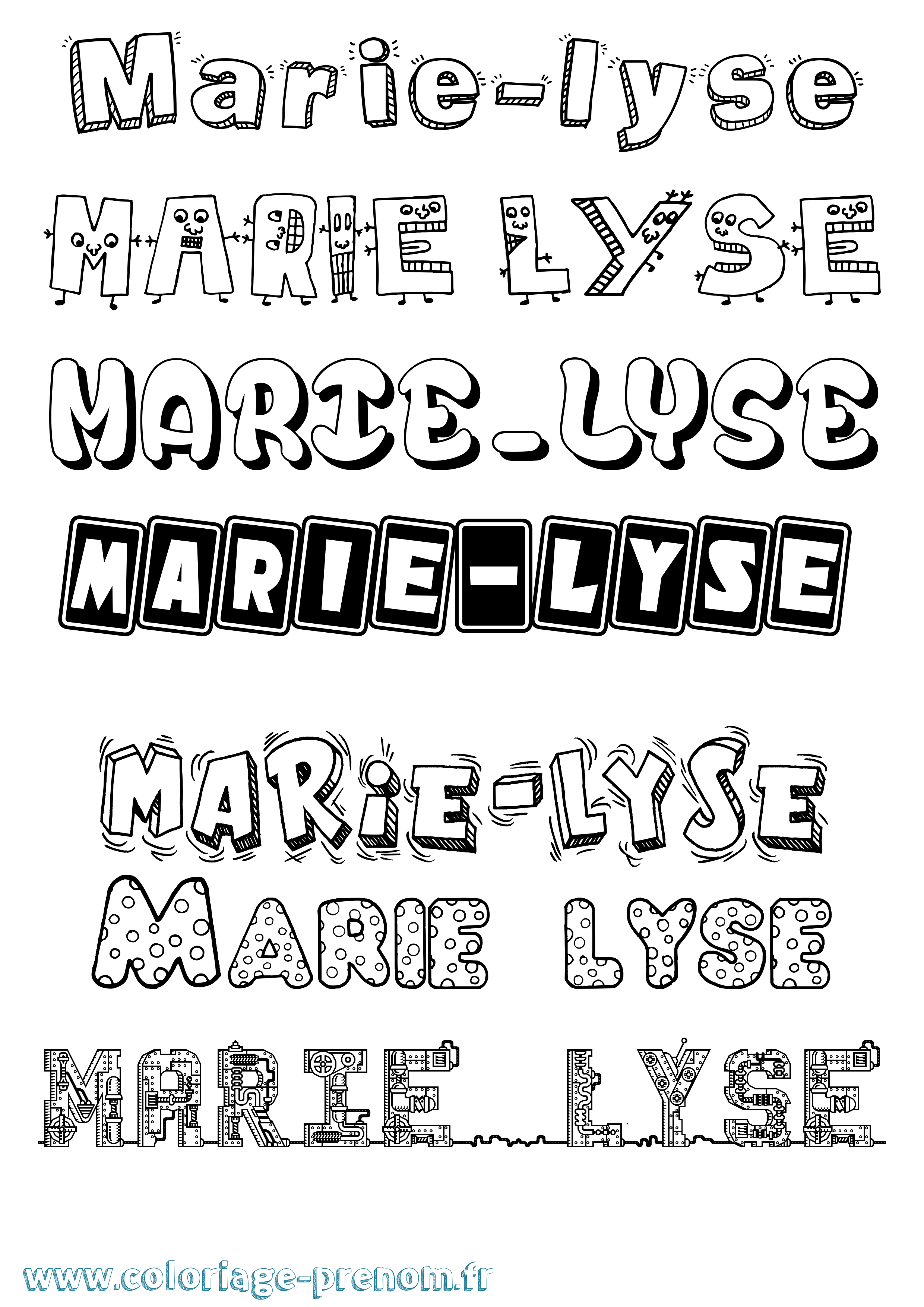 Coloriage Marie-Lyse Fun Coloriage prénom Marie-Lyse Fun