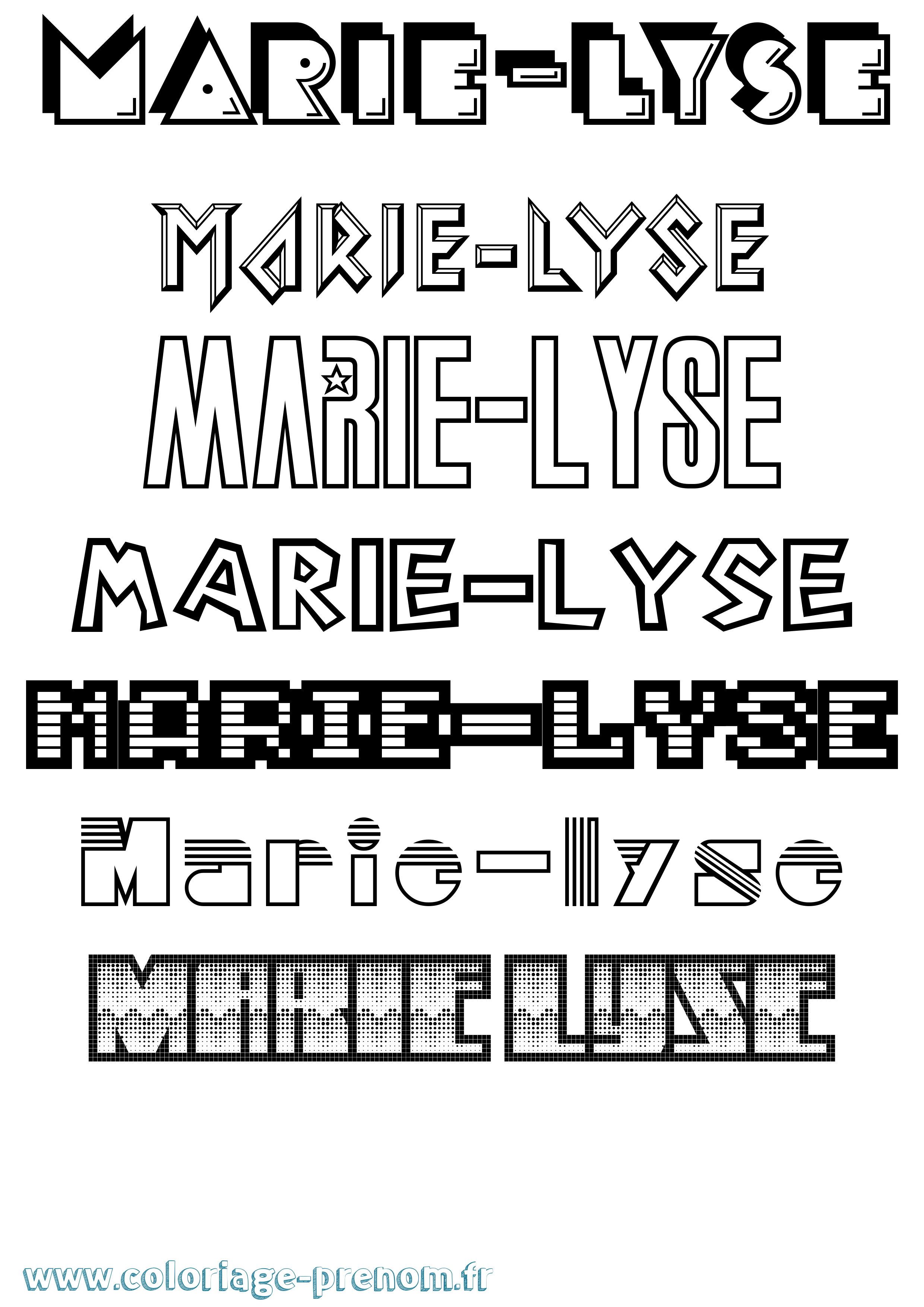Coloriage Marie-Lyse Jeux Vidéos Coloriage prénom Marie-Lyse Jeux Vidéos