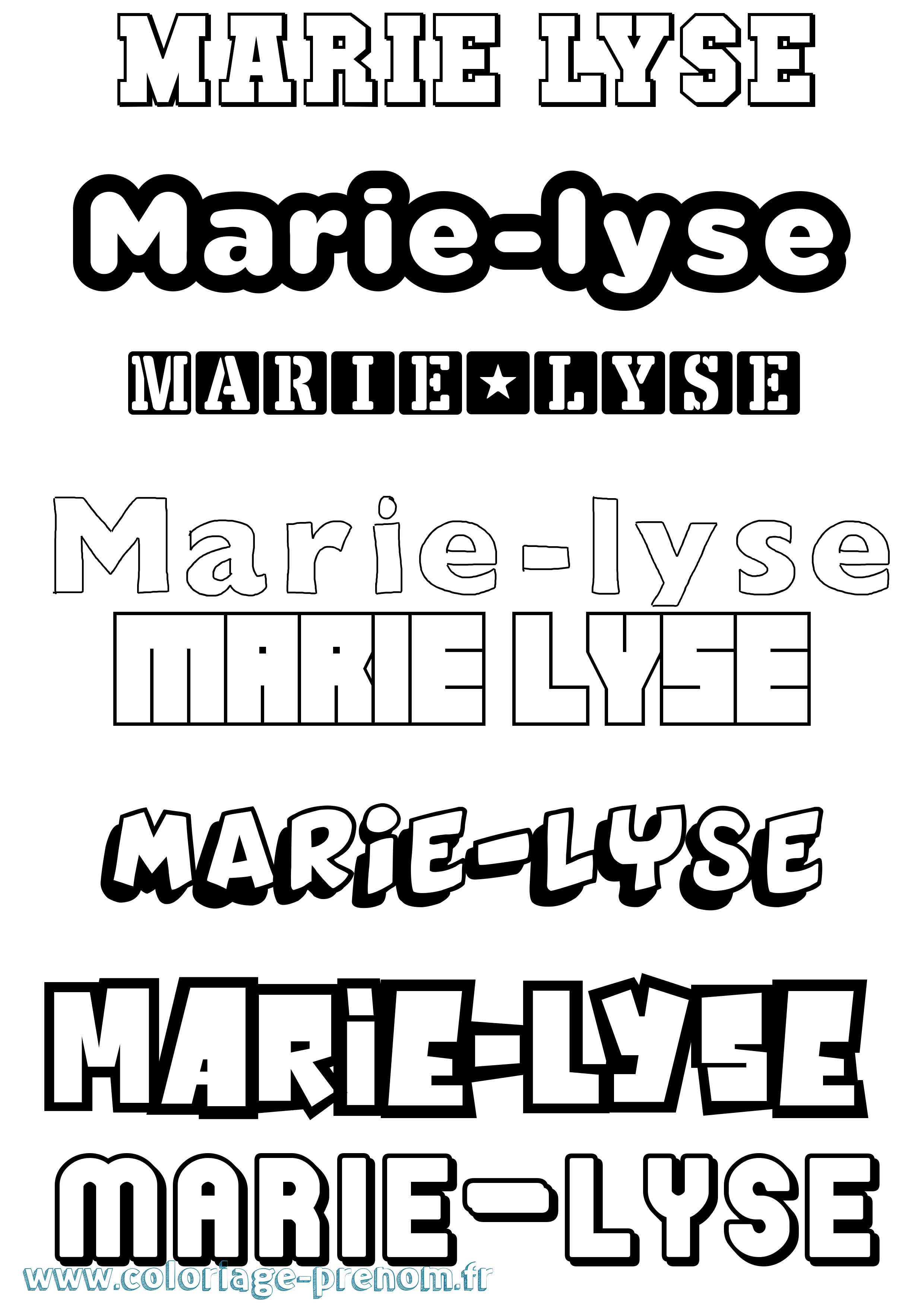 Coloriage Marie-Lyse Simple Coloriage prénom Marie-Lyse Simple