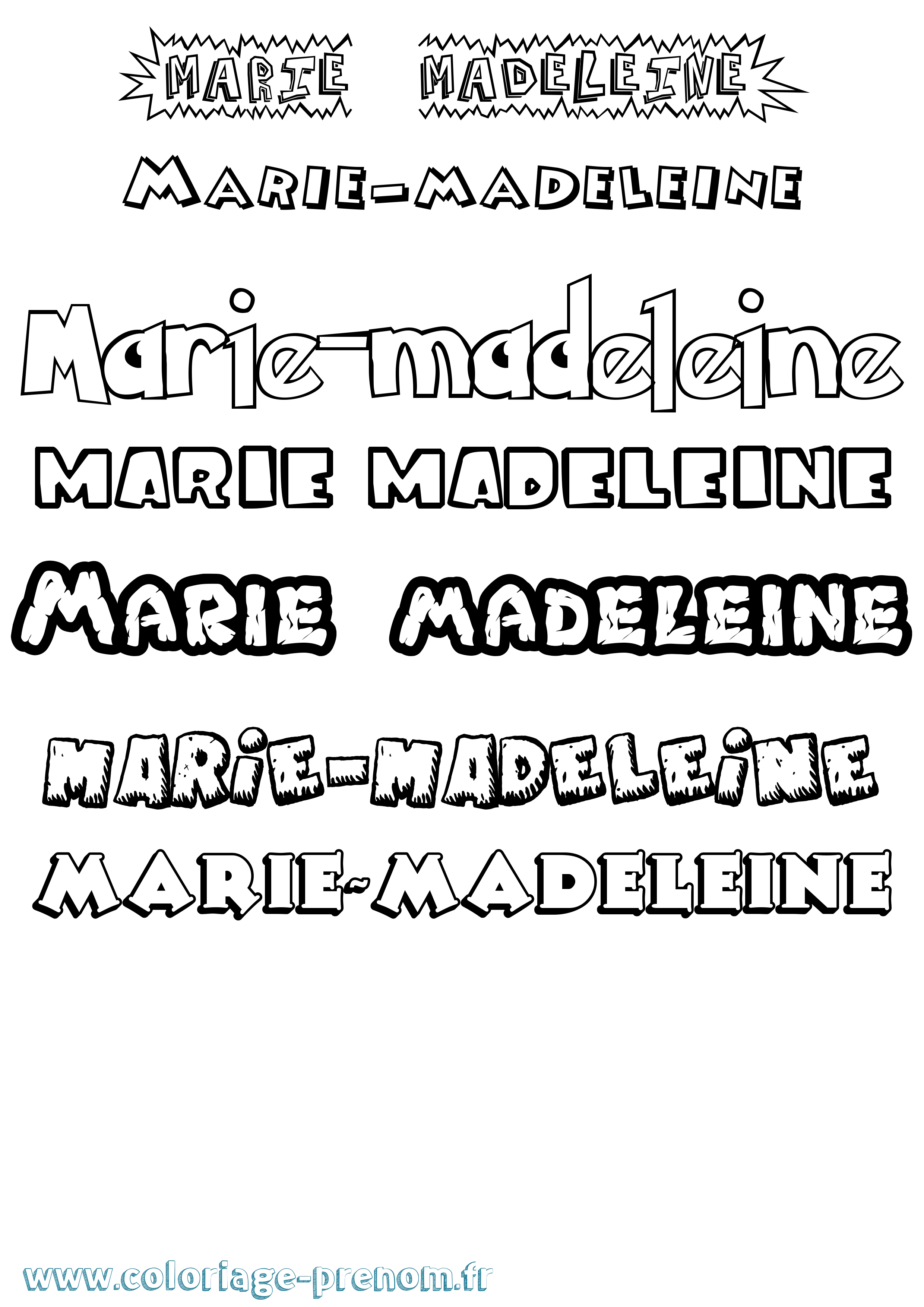 Coloriage Marie-Madeleine Dessin Animé Coloriage prénom Marie-Madeleine Dessin Animé