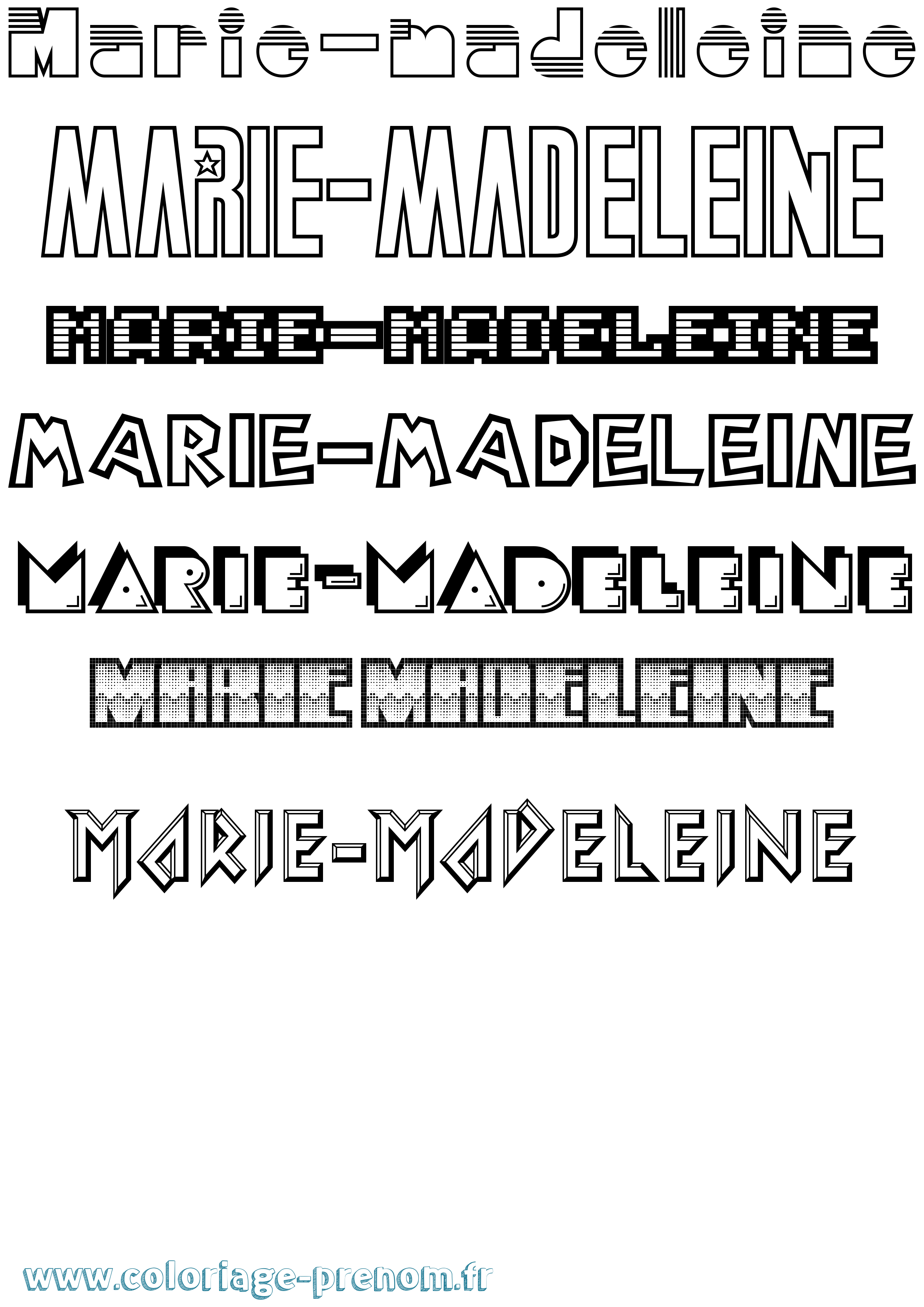 Coloriage Marie-Madeleine Jeux Vidéos Coloriage prénom Marie-Madeleine Jeux Vidéos